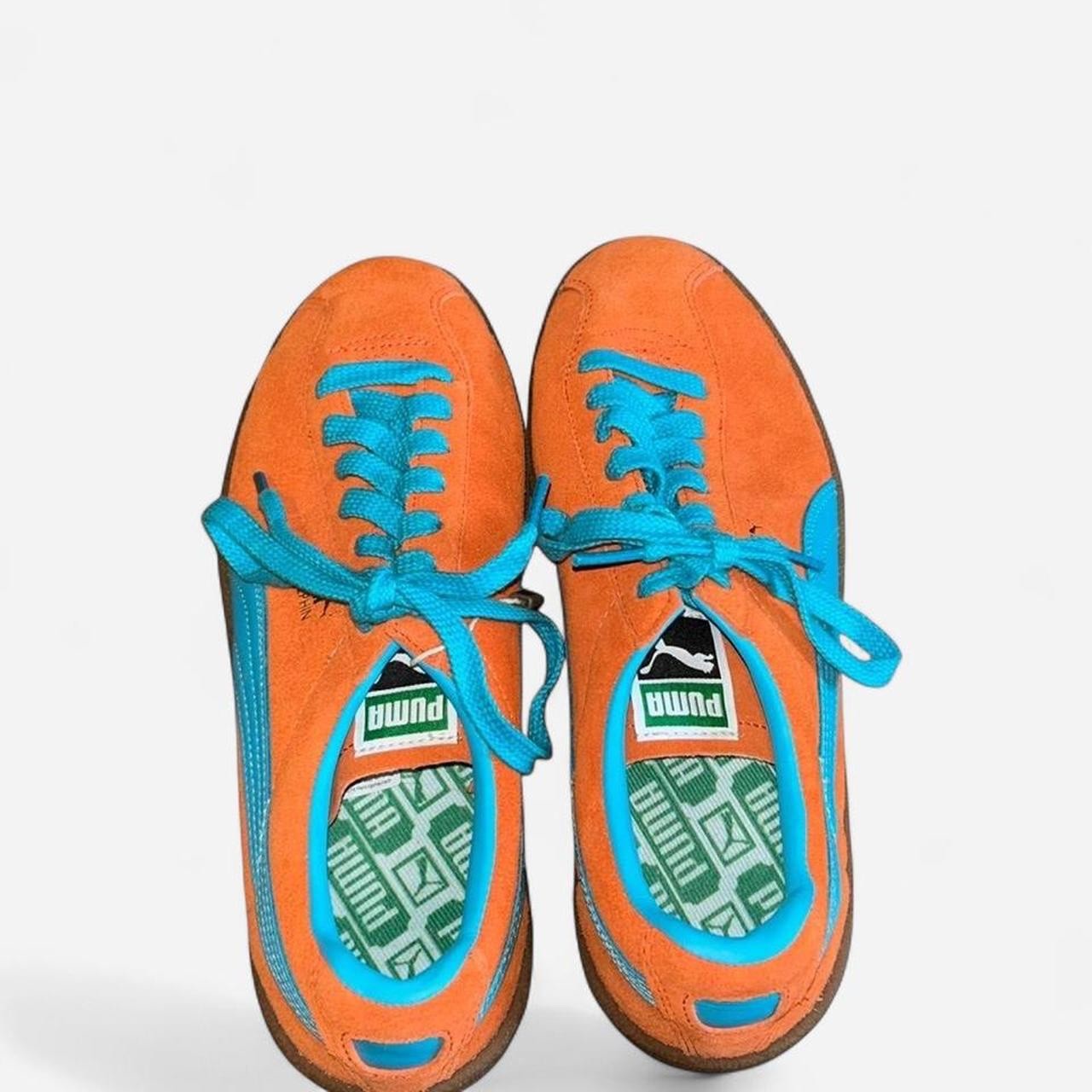Puma Orange and Blue Suede Sneakers