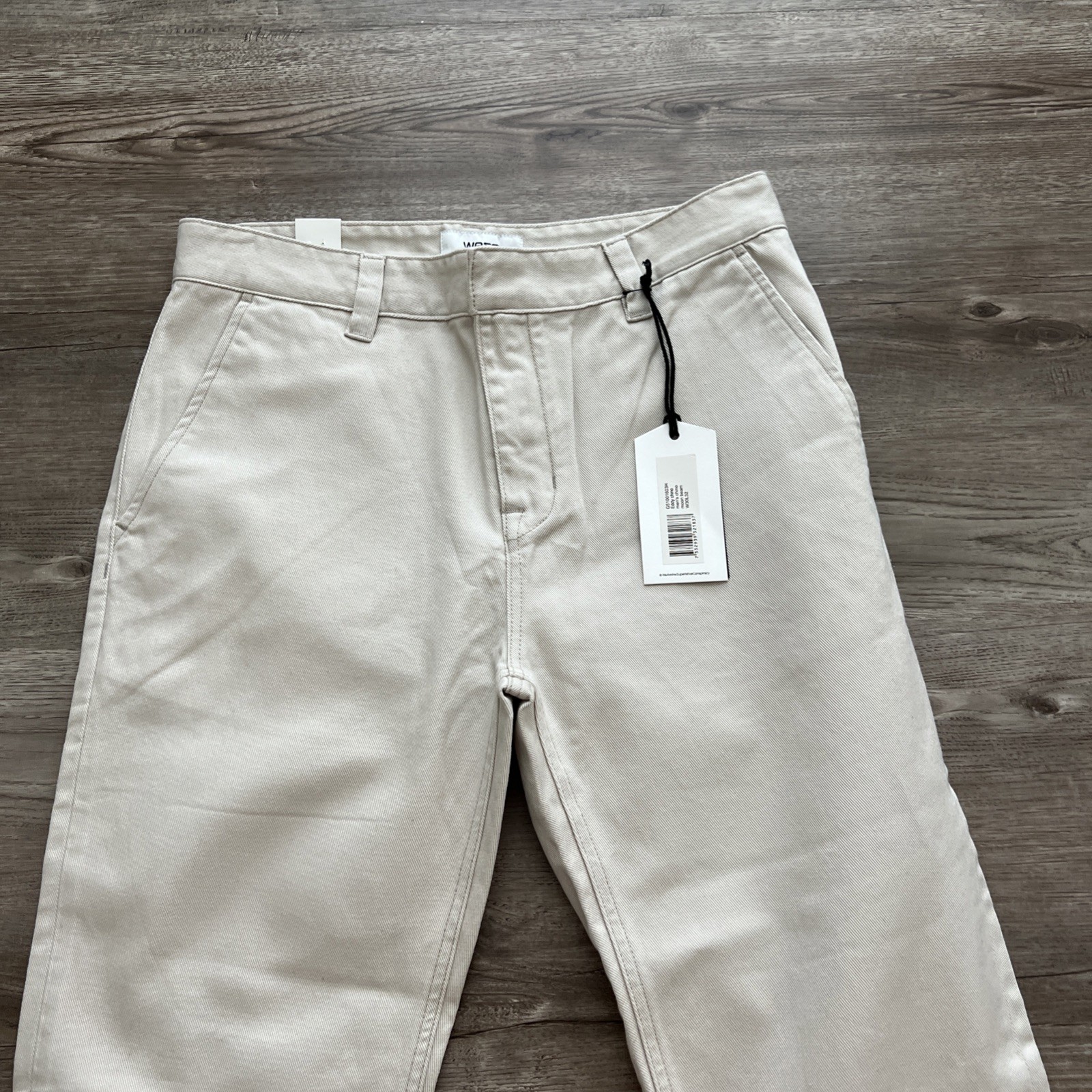 WESC Eddys Chino Pant Mens 30×32 Moon Beam Straight Fit Cotton NWT