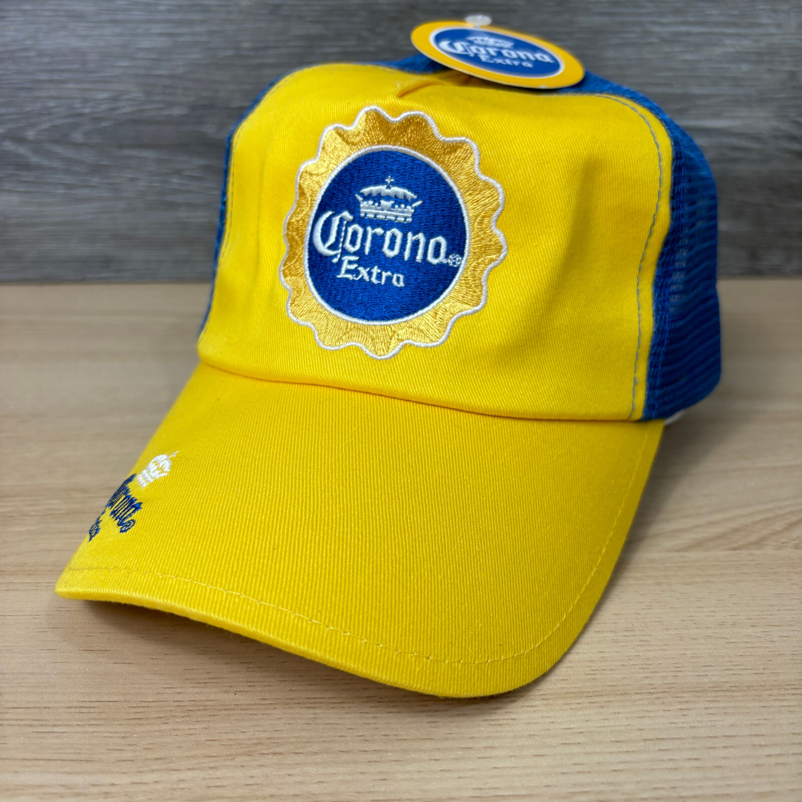 Corona Hat Cap Snapback Yellow Blue Beer Trucker One Size Adjustable NWT