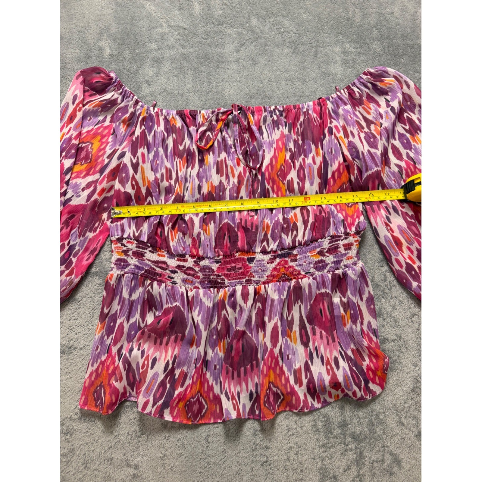 Boho Festival Y2K 2000s Mermaidcore Sheer Off the Shoulder Blouse Peplum 10