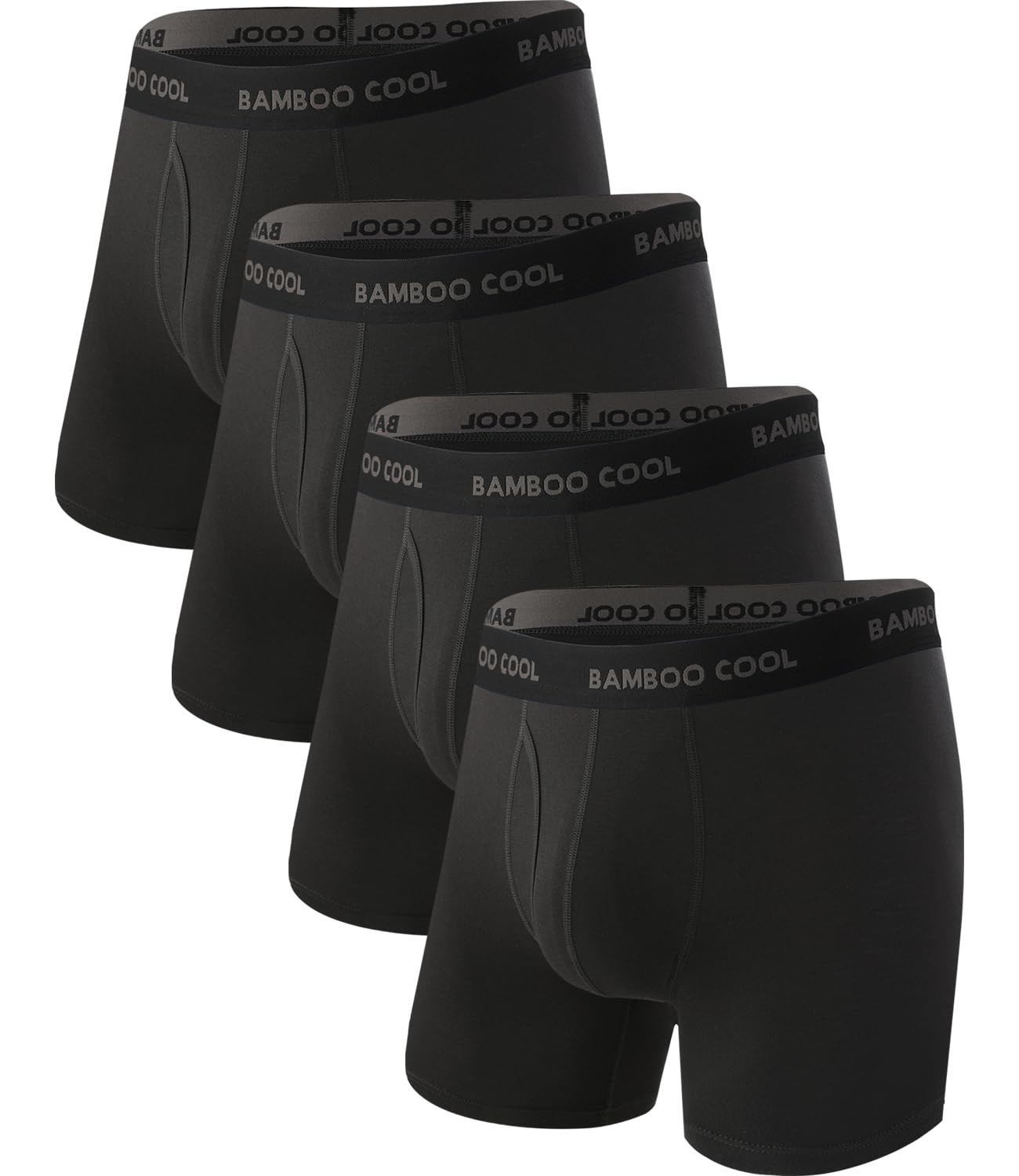BAMBOO COOL Men’s Ultra Breathable Underwear,No Large, 02-black (4 Pack）