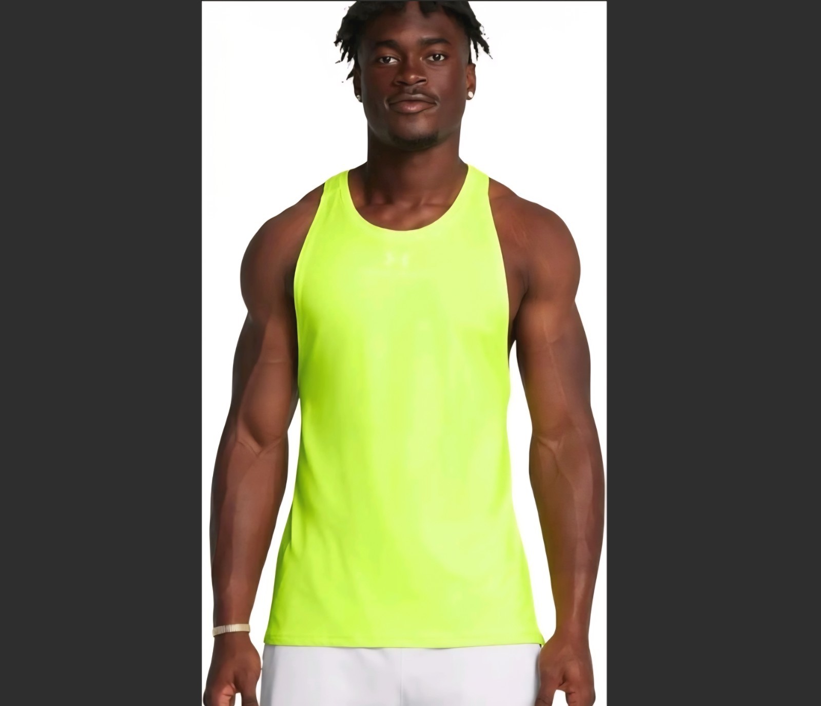 Under Armour RUSH Men’s Large Bright Yellow Vanish Energy Muscle Tank Top NEW!