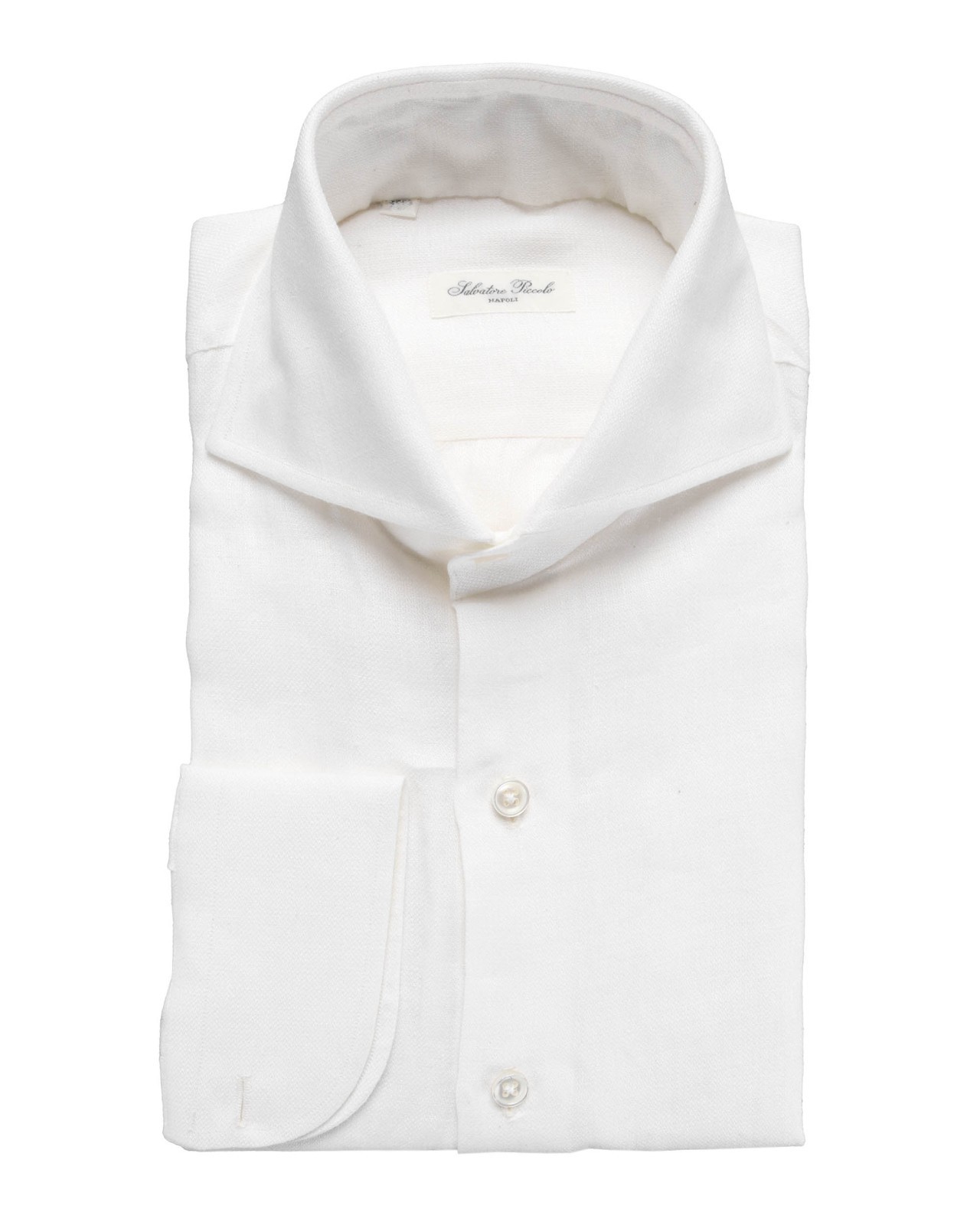 NWT SALVATORE PICCOLO DRESS SHIRT Napoli linen handmade luxury Italy 39 15 1/2