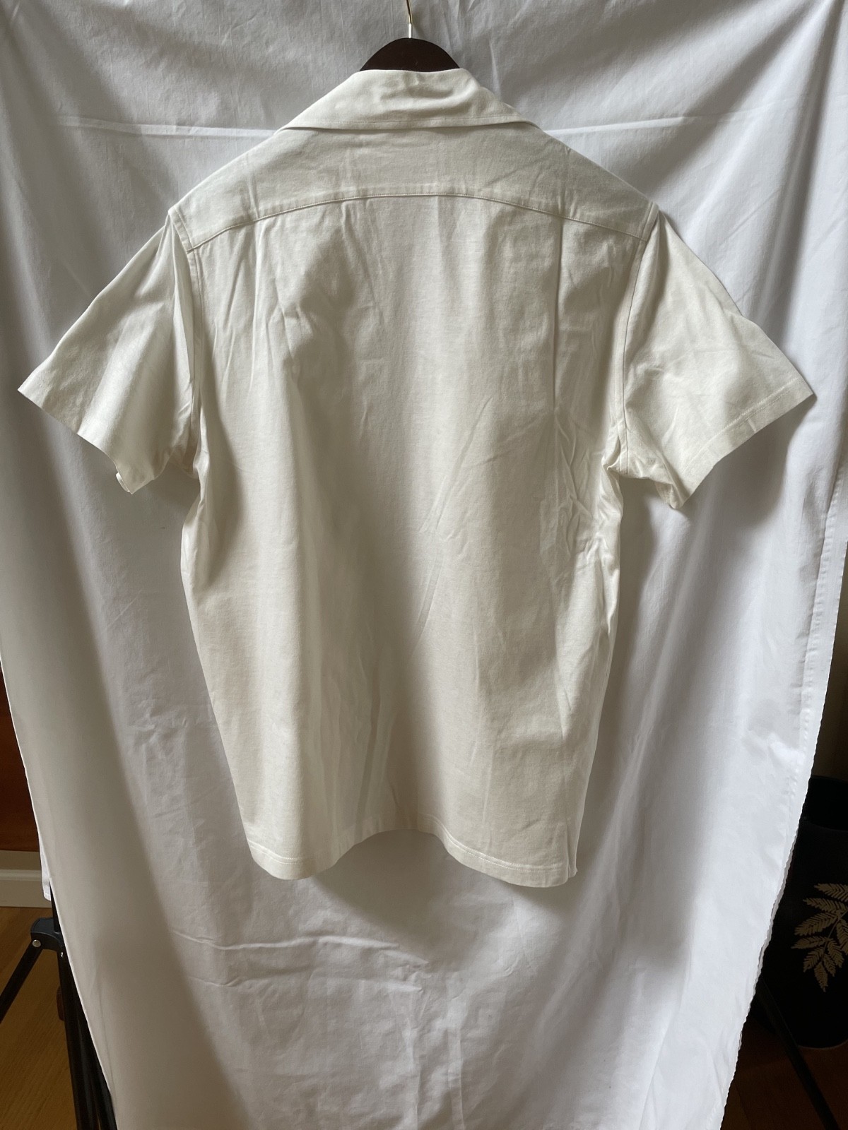 Suitsupply White/Cream Egyptian Cotton Cuban Collar Short Sleeve Shirt Men’s M