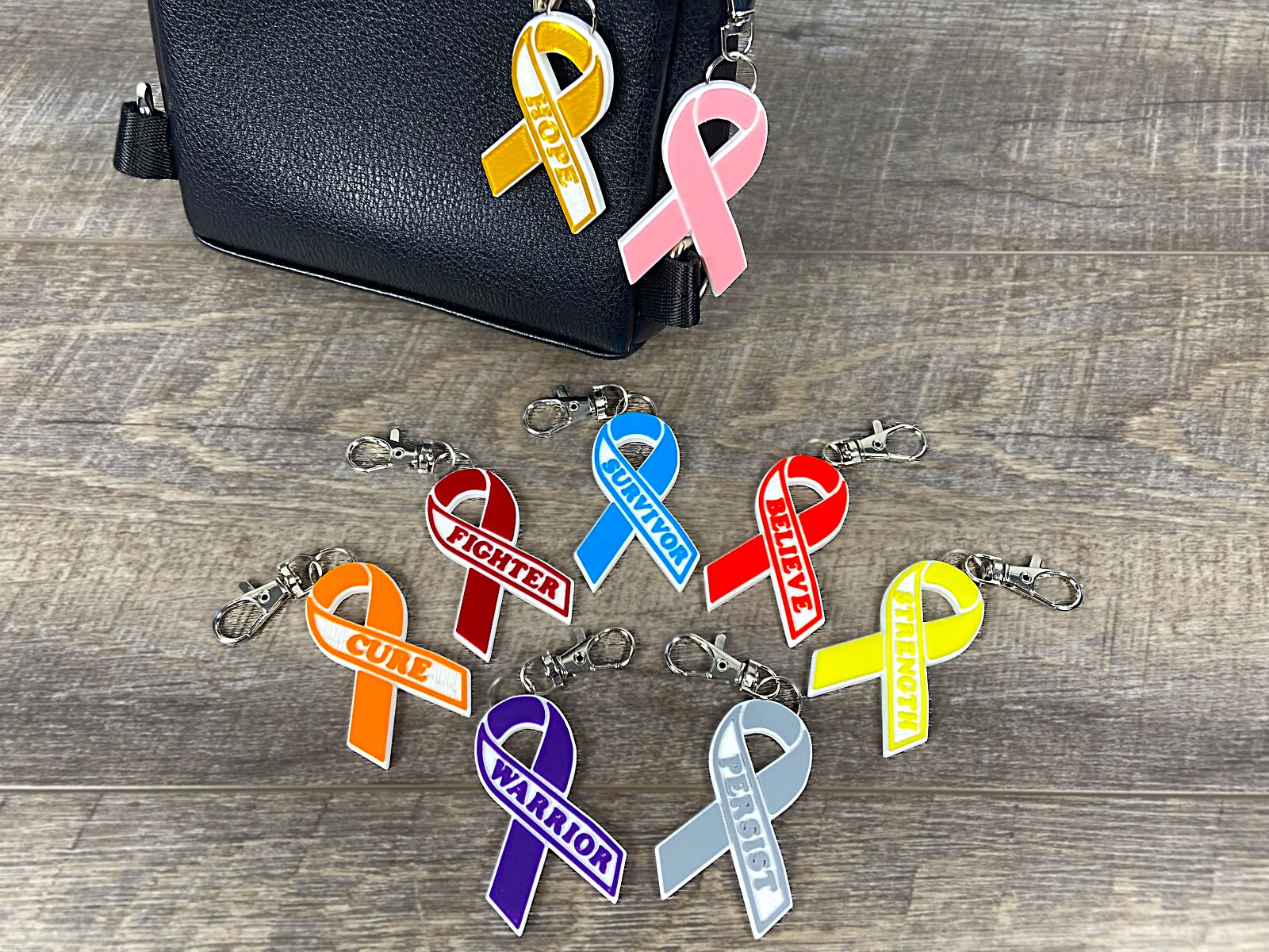 Cancer Awareness Month Color Ribbon Keychain – $1 Donated Per Keychain Purchased