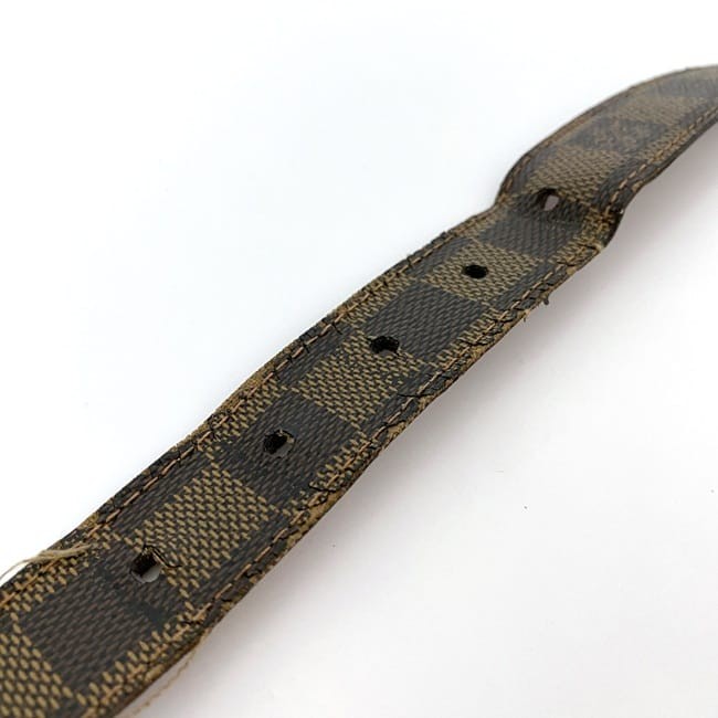 Pre-owned Louis Vuitton Santur Ellipse Belt, Brown Damier Ebene, M6995, 82cm,