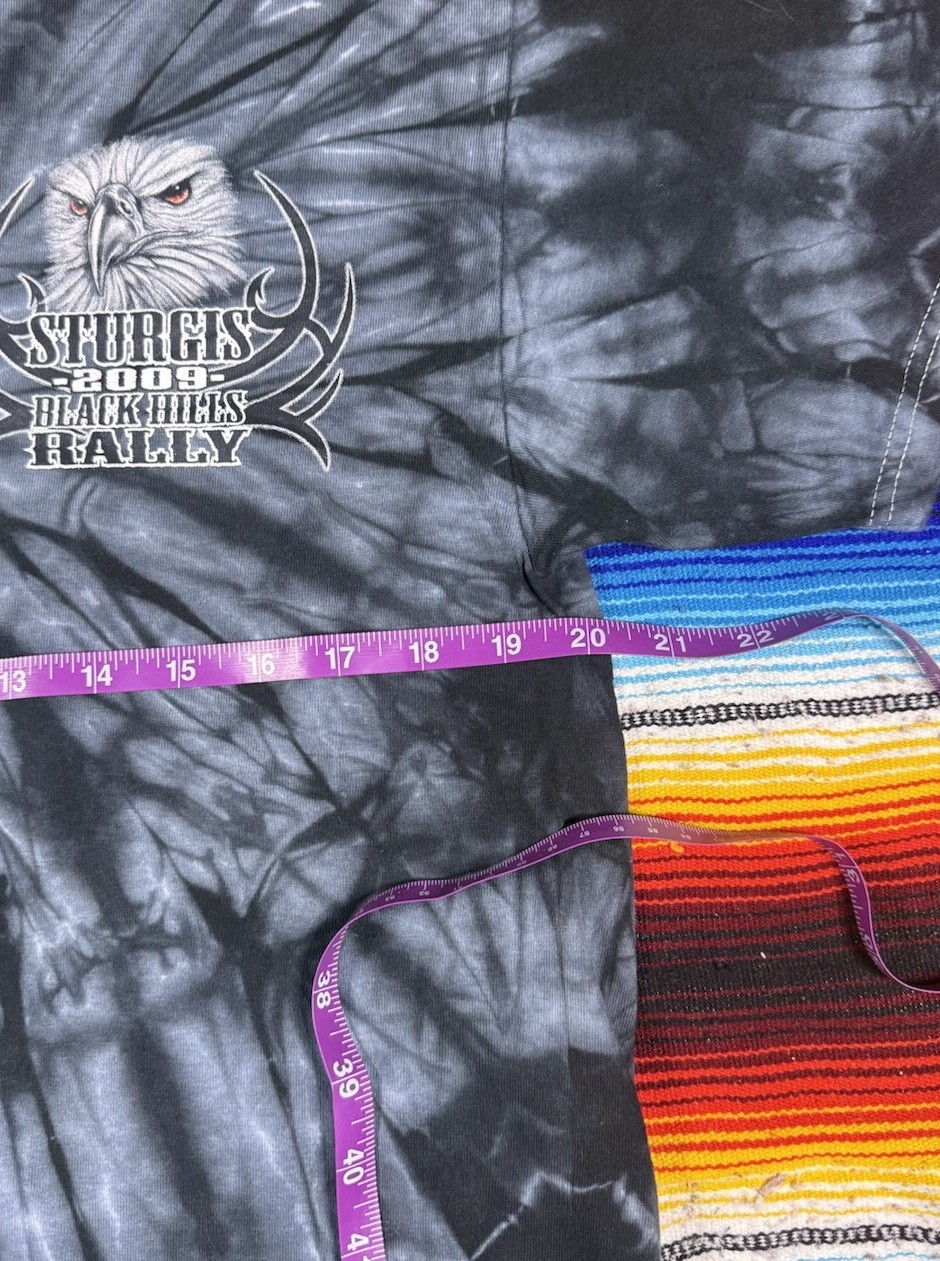 Black and Grey Tie-dye Sturgis Bike Rally 2009 Tee ShirtSize large
