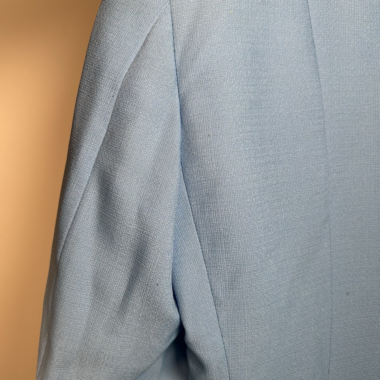 VTG 70s After Six Baby Blue Tuxedo Tail Coat Suit Jacket Mens 38R Deadstock