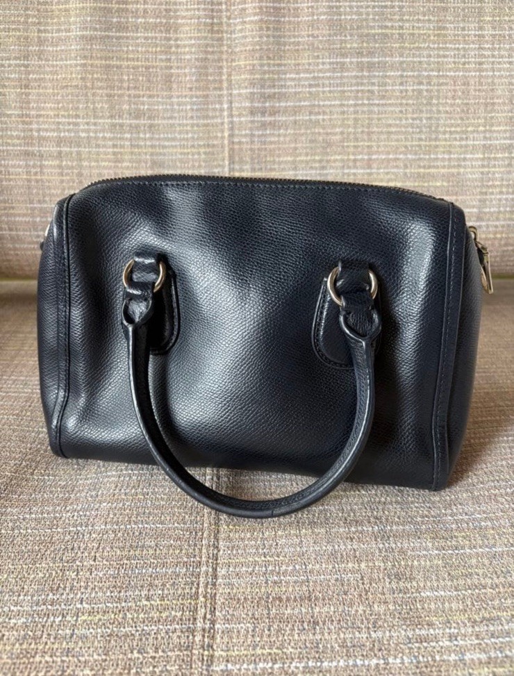 COACH F33329 Mini Bennett Satchel Black Pebbled Leather 2Way Crossbody Bag EUC
