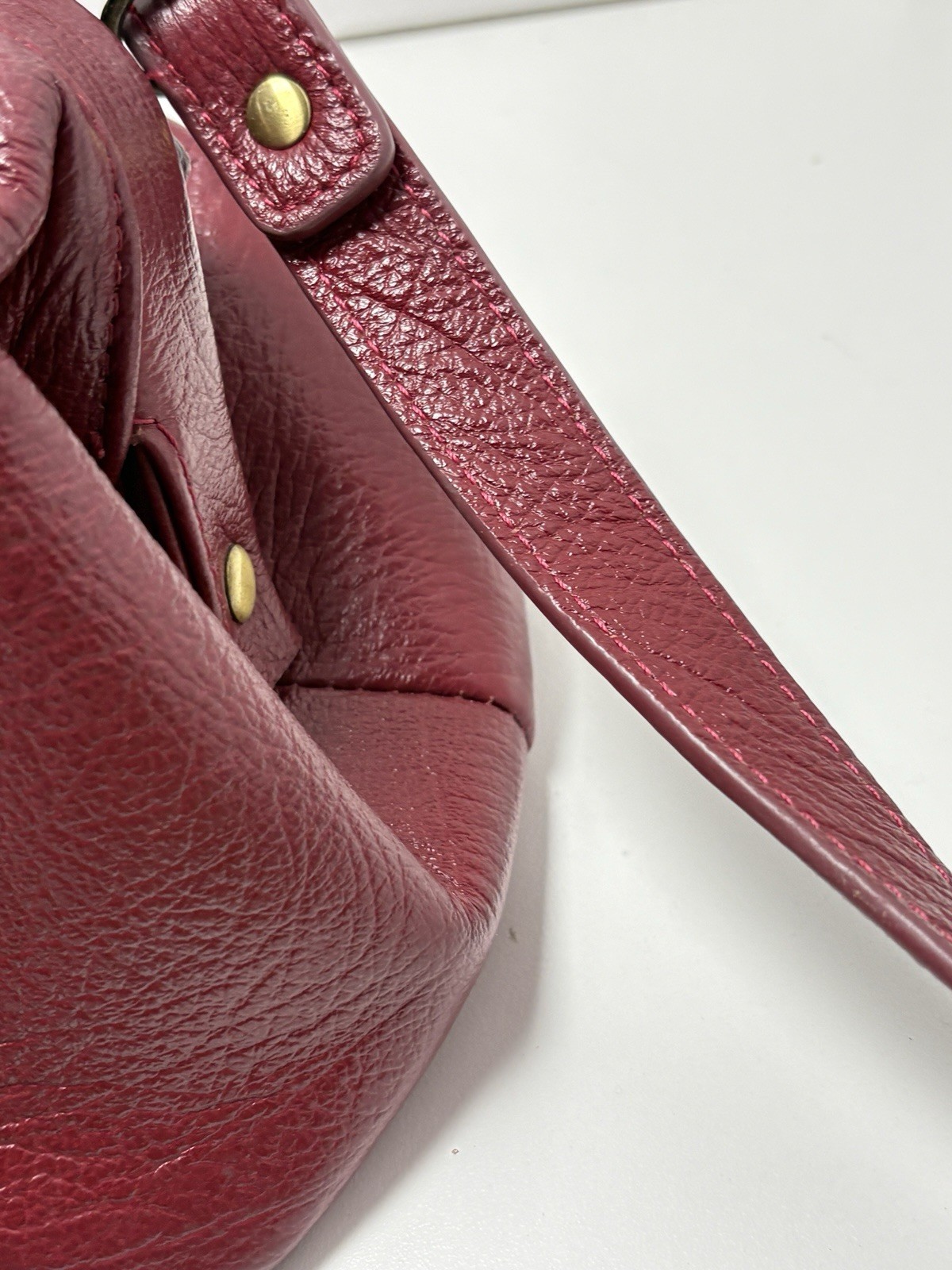 Ameri Leather Hillary Crossbody Red Bag W/ Handle Doctor Bag 13” X 6.75. 6.75