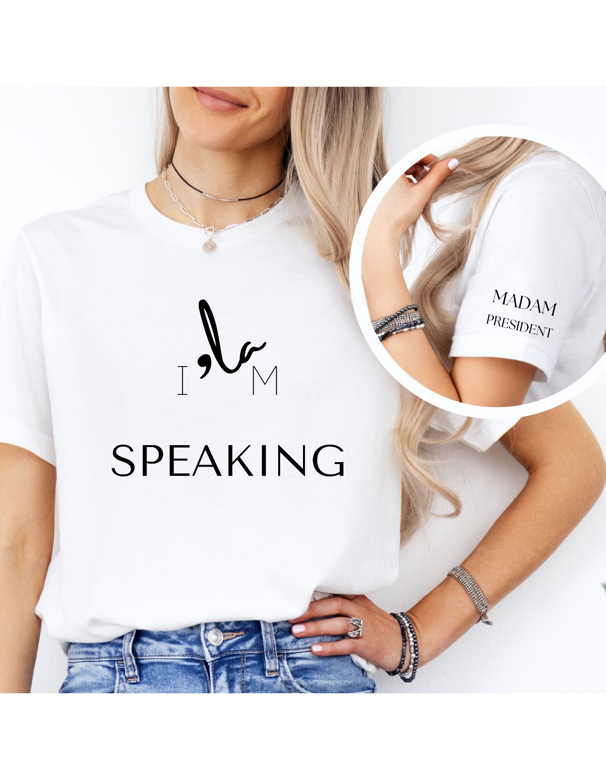Kamala Harris 2024 Comma La For The People, 47 I am Speaking, Cat Ladies T Shirt