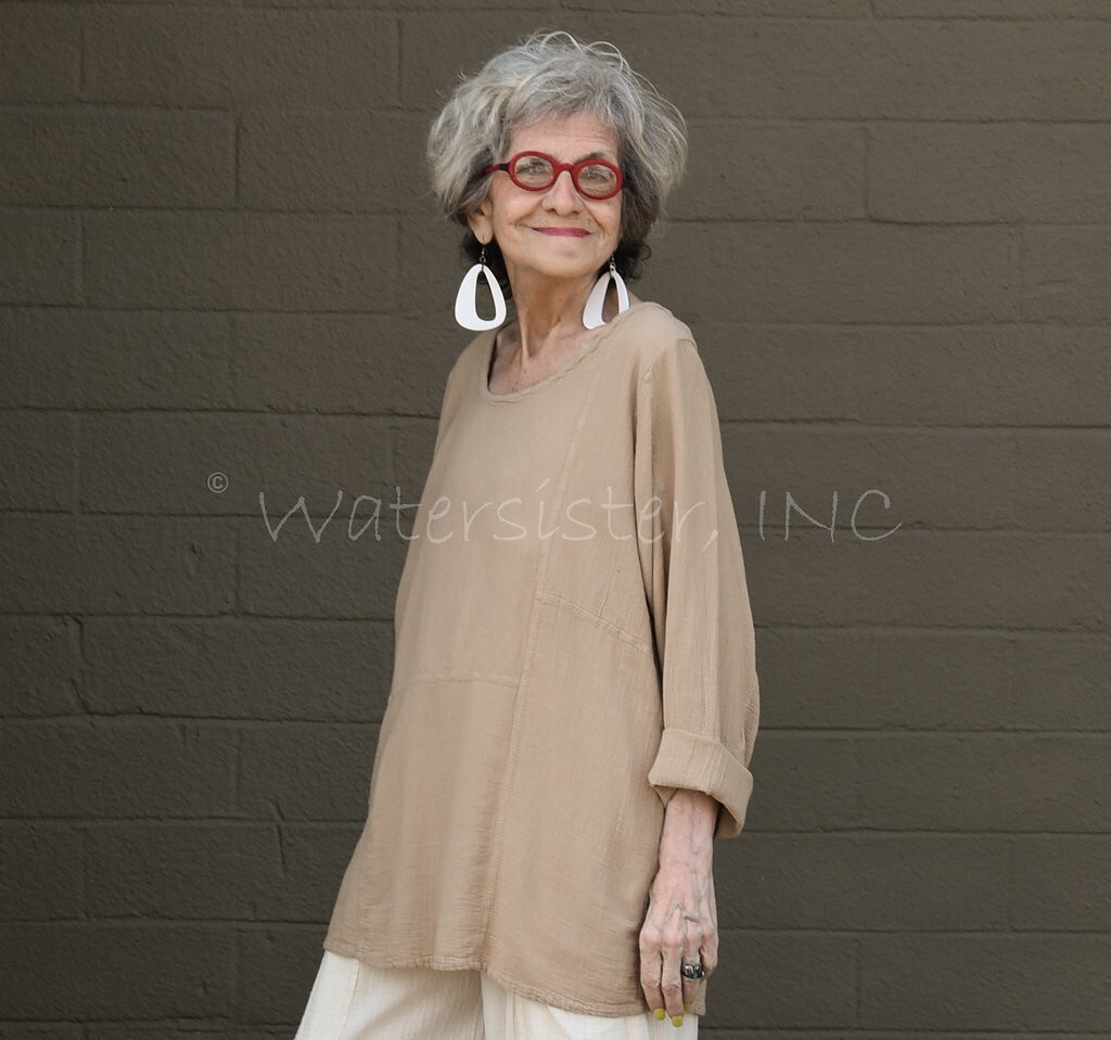 WATERSISTER Cotton Gauze PATCH TUNIC Panel Top 1(S/M) 2(M/L) 3(XL) oh my COLORS