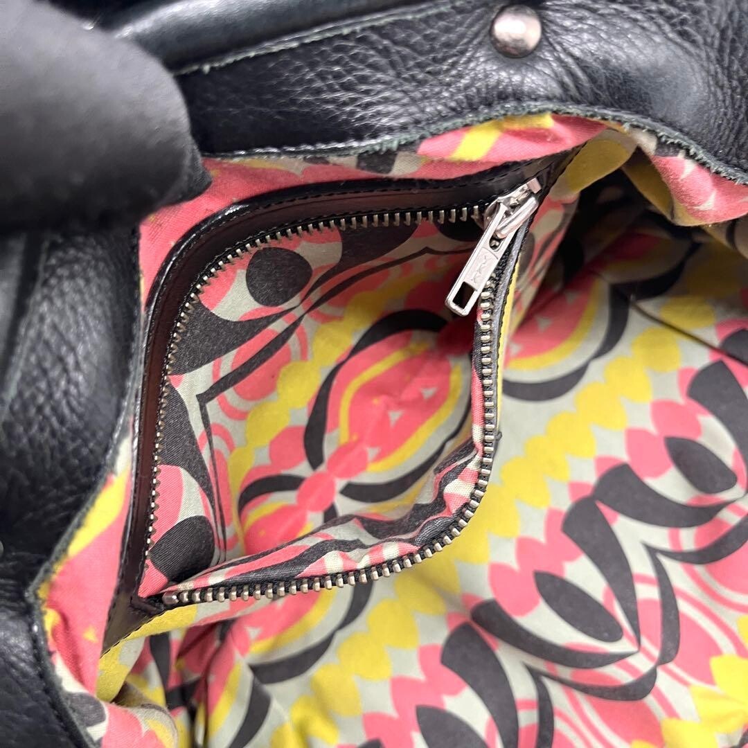 JAMIN PUECH Handbag Art Bag Leather Black Authentic From Japan
