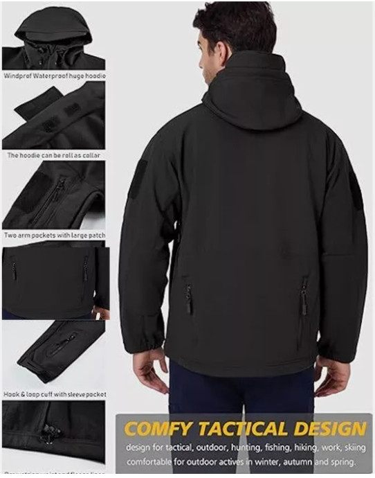 Men’s Waterproof Ski Jacket Winter Warm Jackets Snow Thermal Fleece Work Coat US