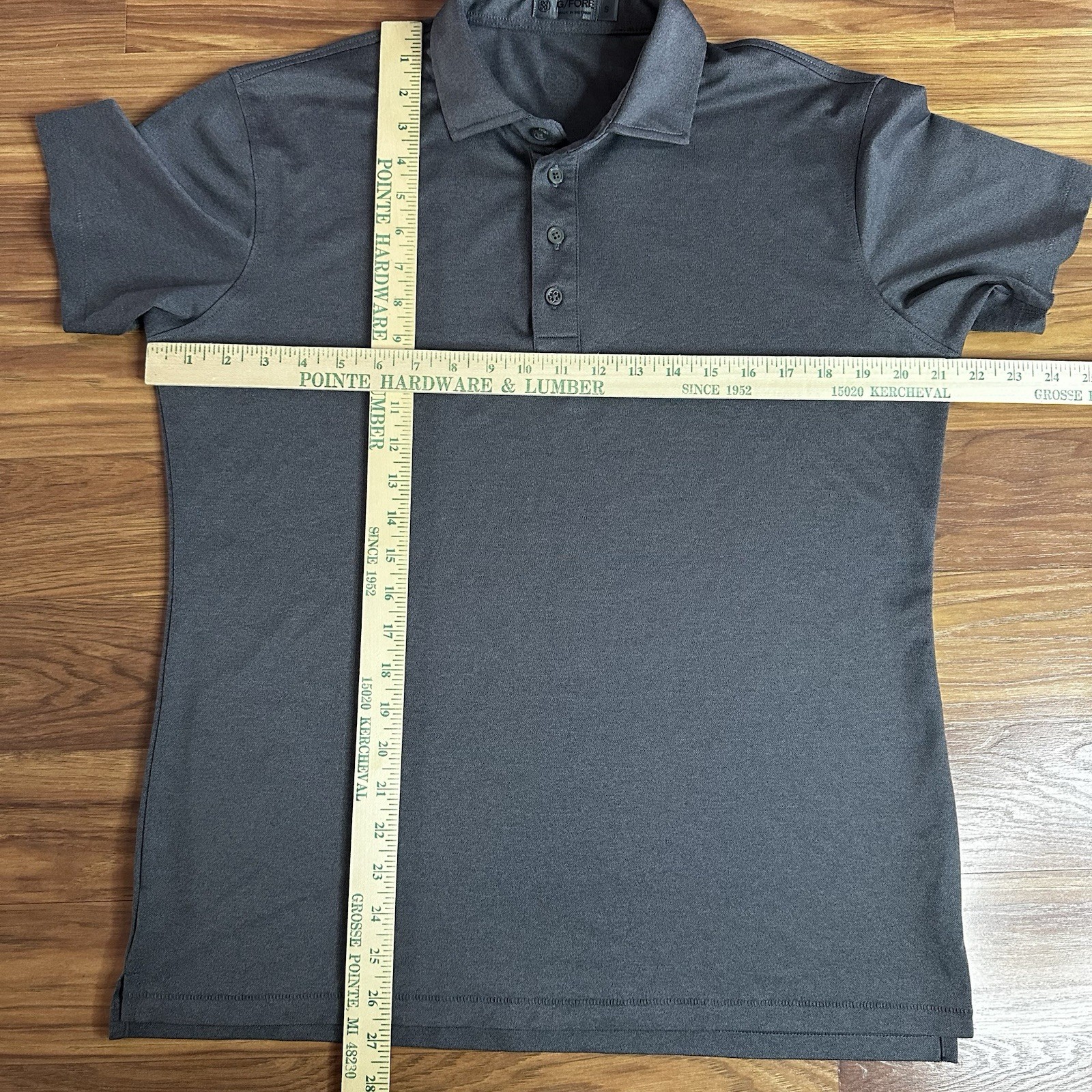 G/Fore Play Nice Golf Polo Shirt Mens Small Charcoal Performance Stretch Wicking