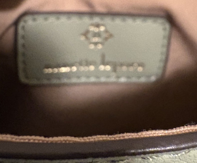 Nanette Lepore Sea Foam Green Beaded Handle Crossbody Satchel Vegan Leather