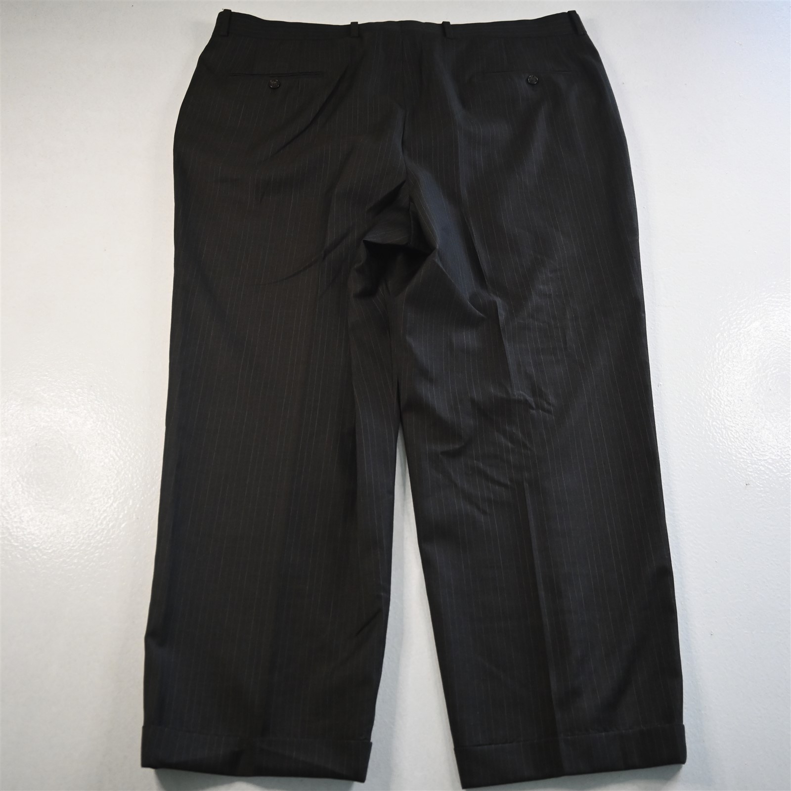 Vitale Barberis 48R 40×29 Brown Striped Super 110s Wool Mens Jacket Pants Suit