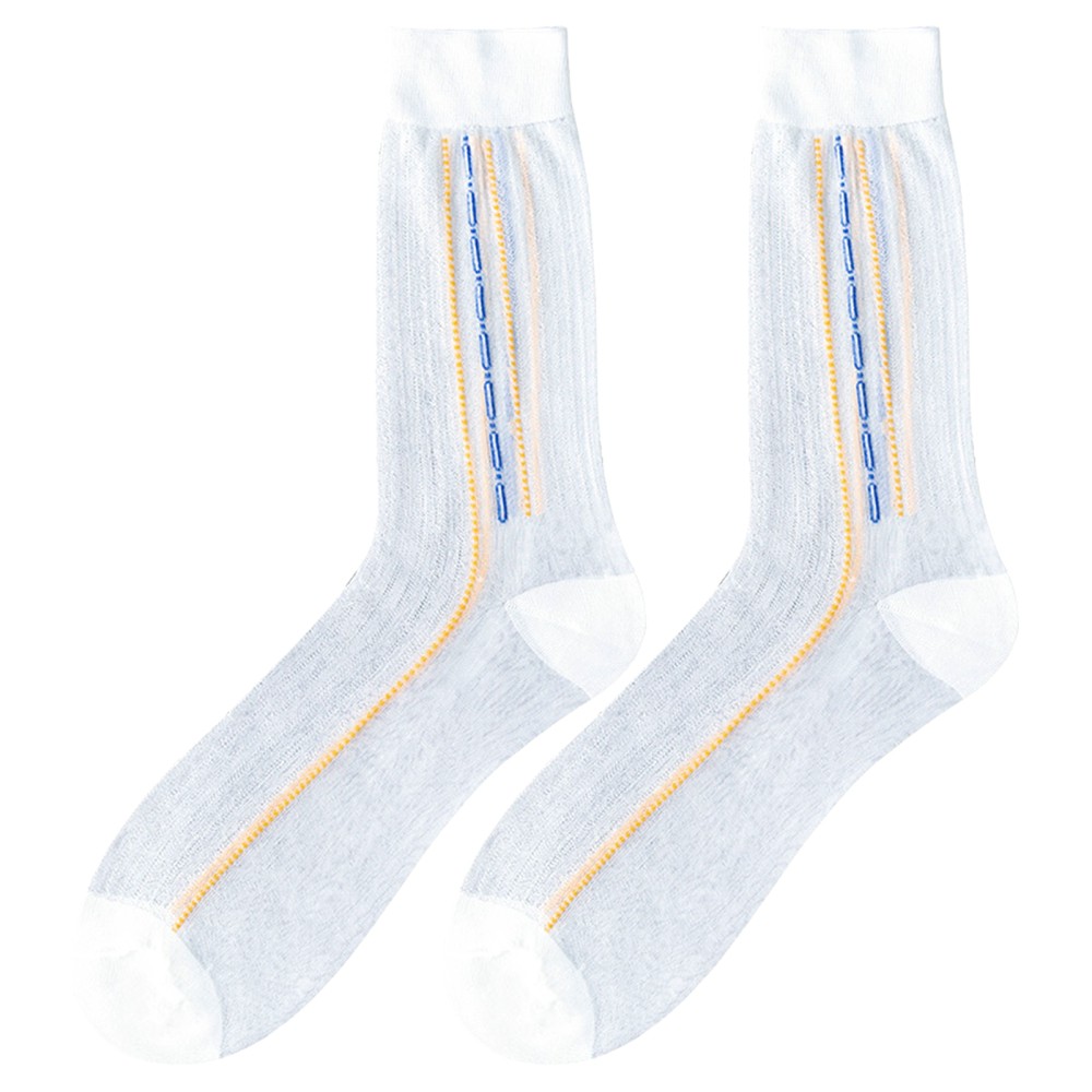 5 Pairs Man’s Thin Jacquard Calf Socks Sweat Absorption Mid-calf Socks