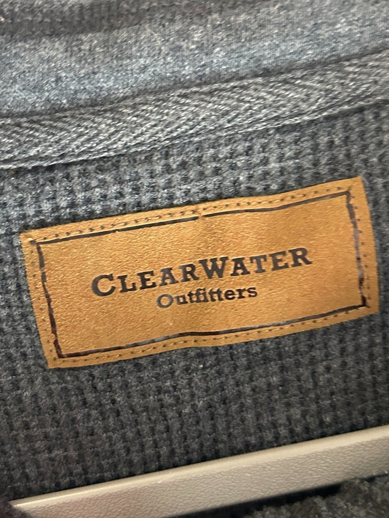 Clearwater Outfitters Mens XXL Gray Waffle Knit Thermal Henley Gorpcore Normcore