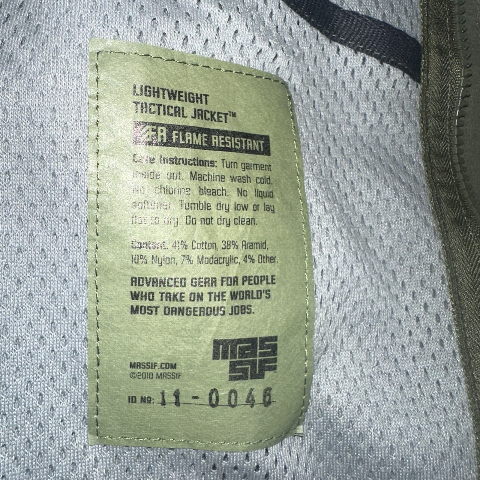 NWT MASSIF Mens XL Lightweight Tactical Jacket Green FR Flame Resistant Military