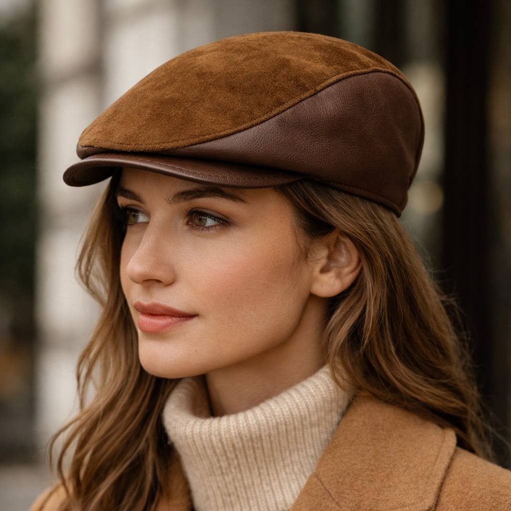 Men’s Gatsby Leather Flat Cap Newsboy Driving Hat Vintage Hat