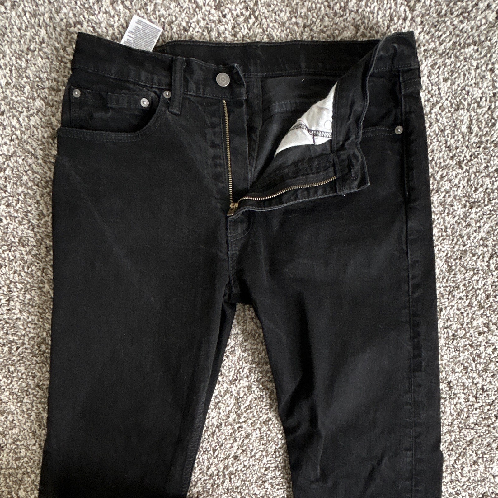 Levi’s Men’s 5-Pocket Tapered Jeans Black Dark Wash Mid Rise Size 30