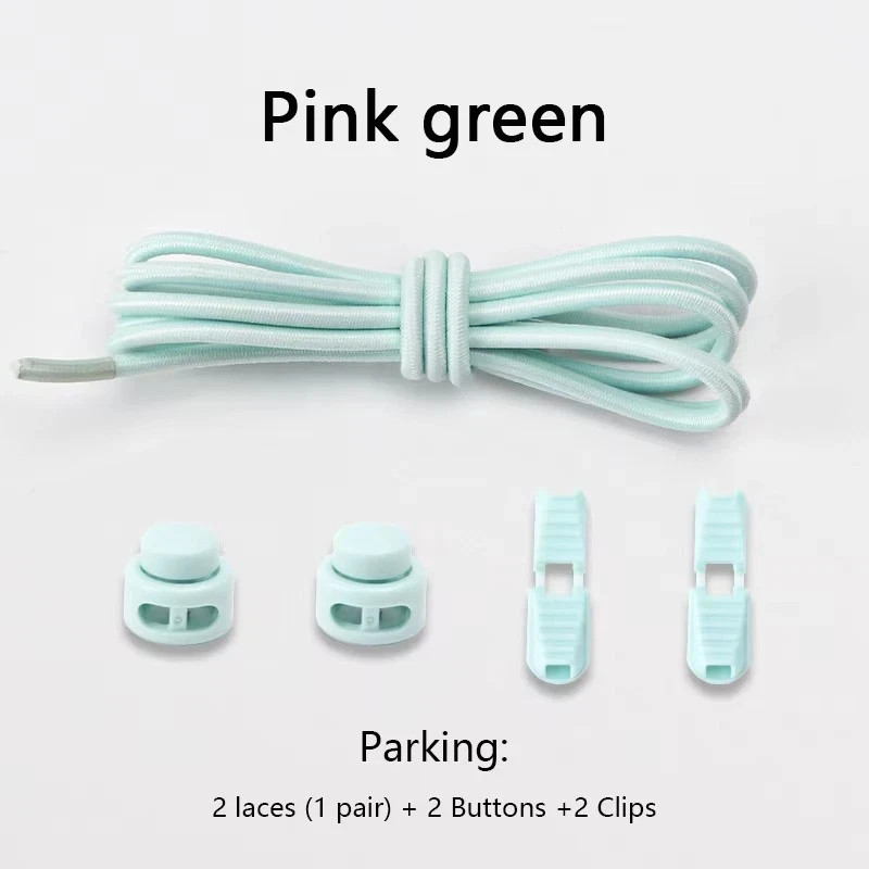 No Tie Elastic Shoelaces Lock Laces Shoe Strings Sports w/ Locking Toggle