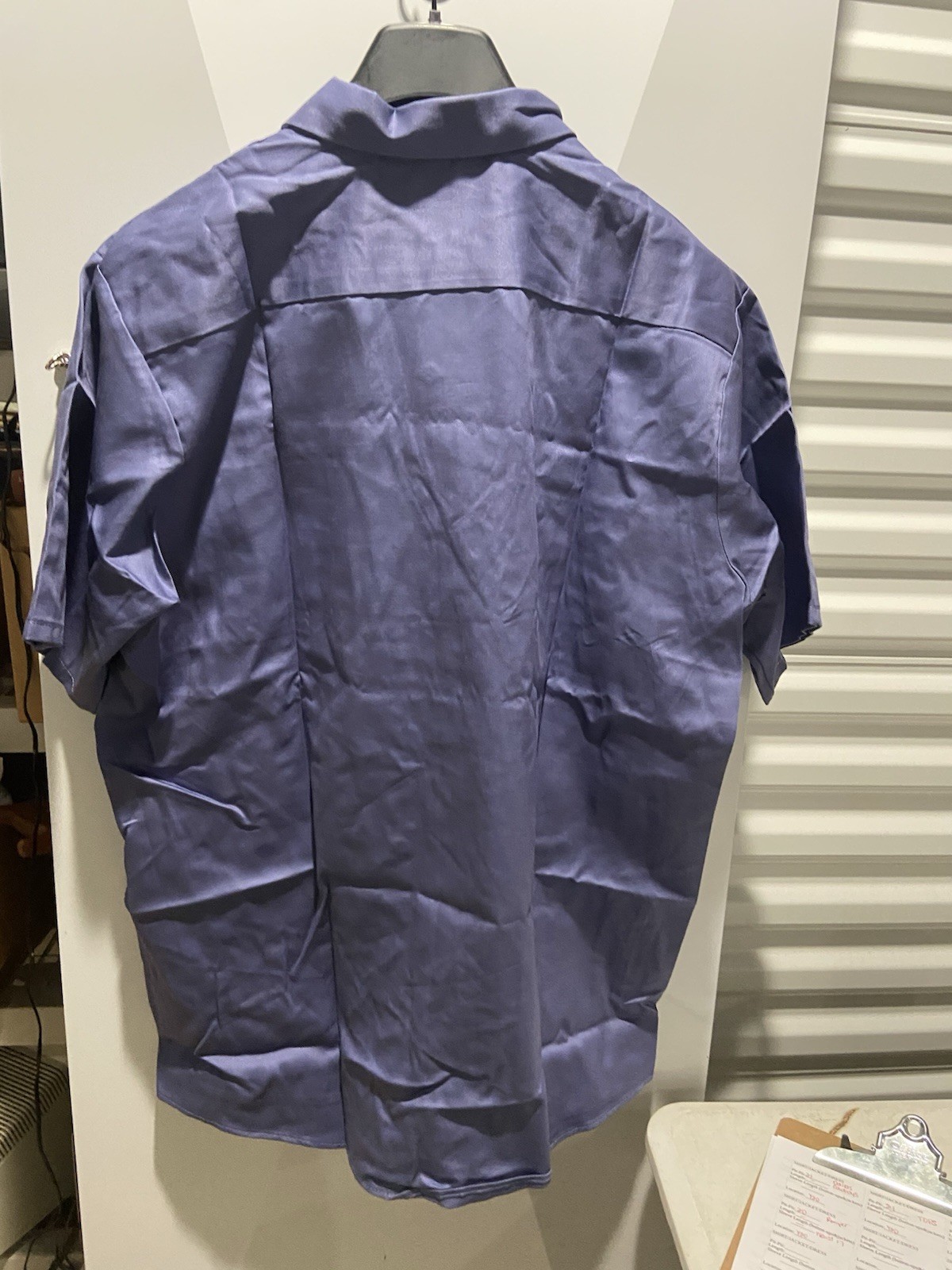 Red Kap Mens XL Short Sleeve Button Down Work Shirt Light Blue