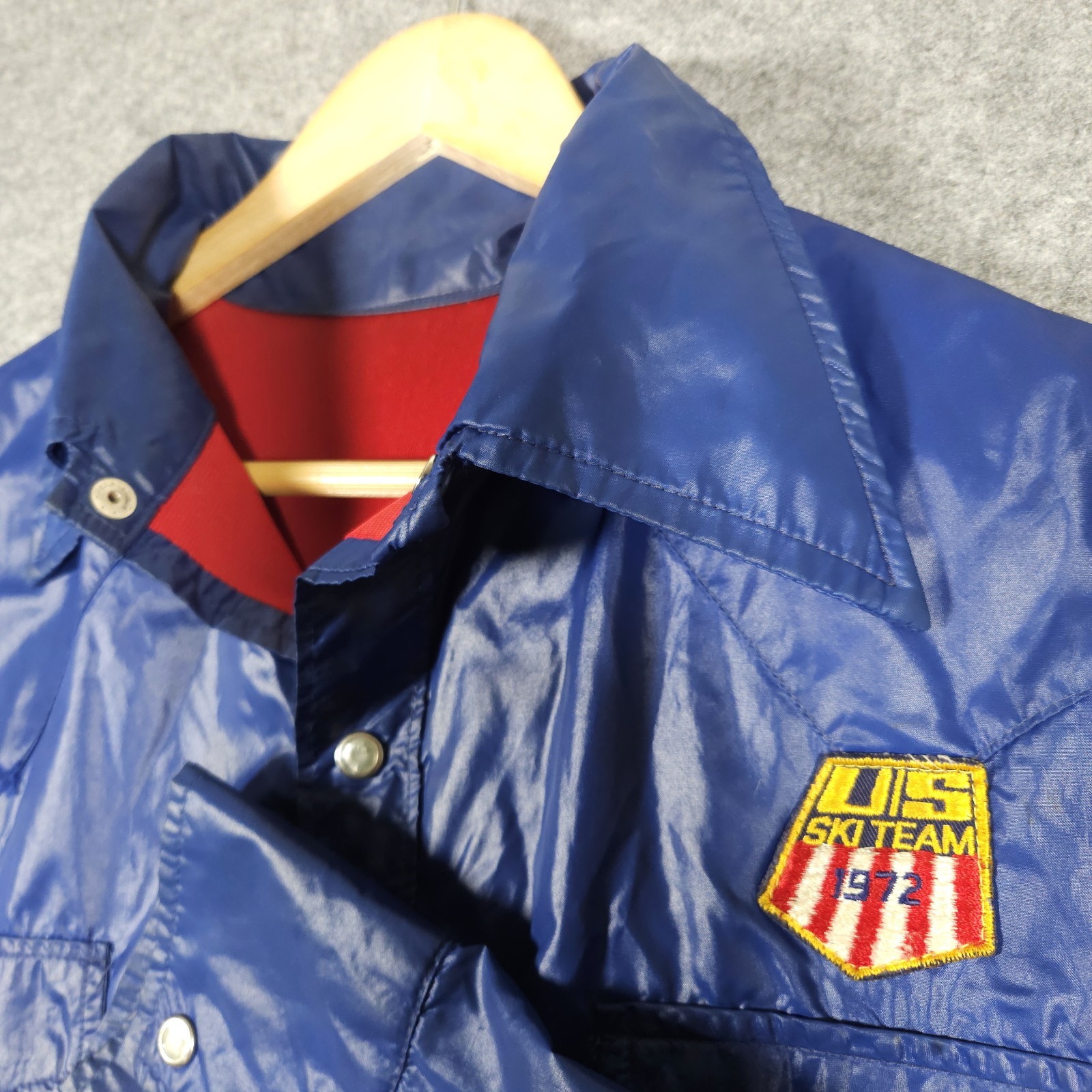 VTG USA 70s Olympics Jacket Mens Large Blue 1972 Skiing Winter Sports Japan