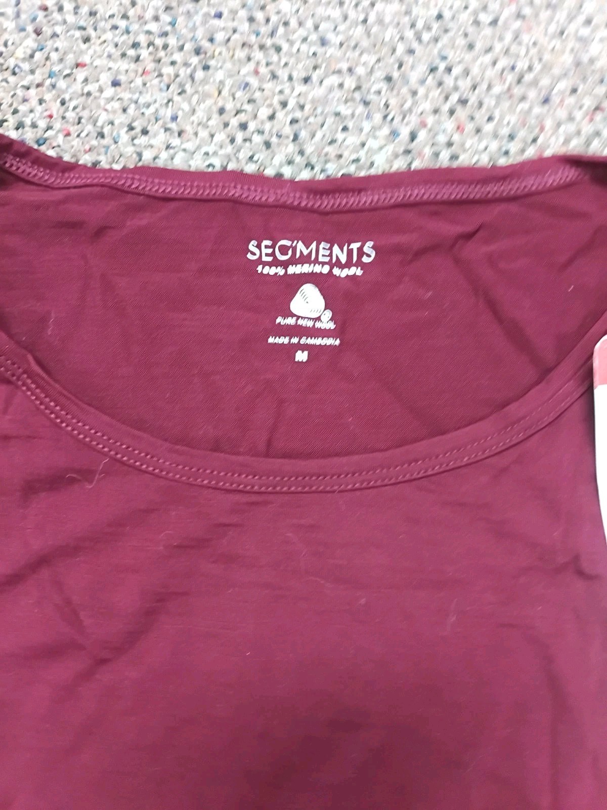 Seg’ments Women’s Size Medium 100% Merino Wool Top, Dark Red