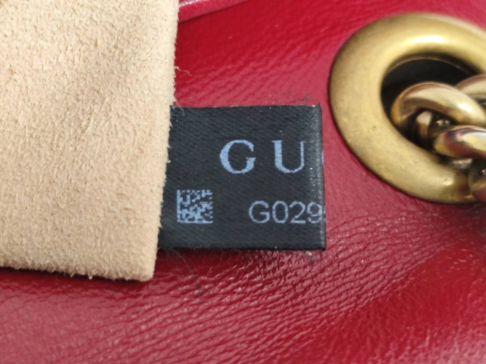 Gucci GG Marmont Shoulder Bag Black Red Trim Chain 443497