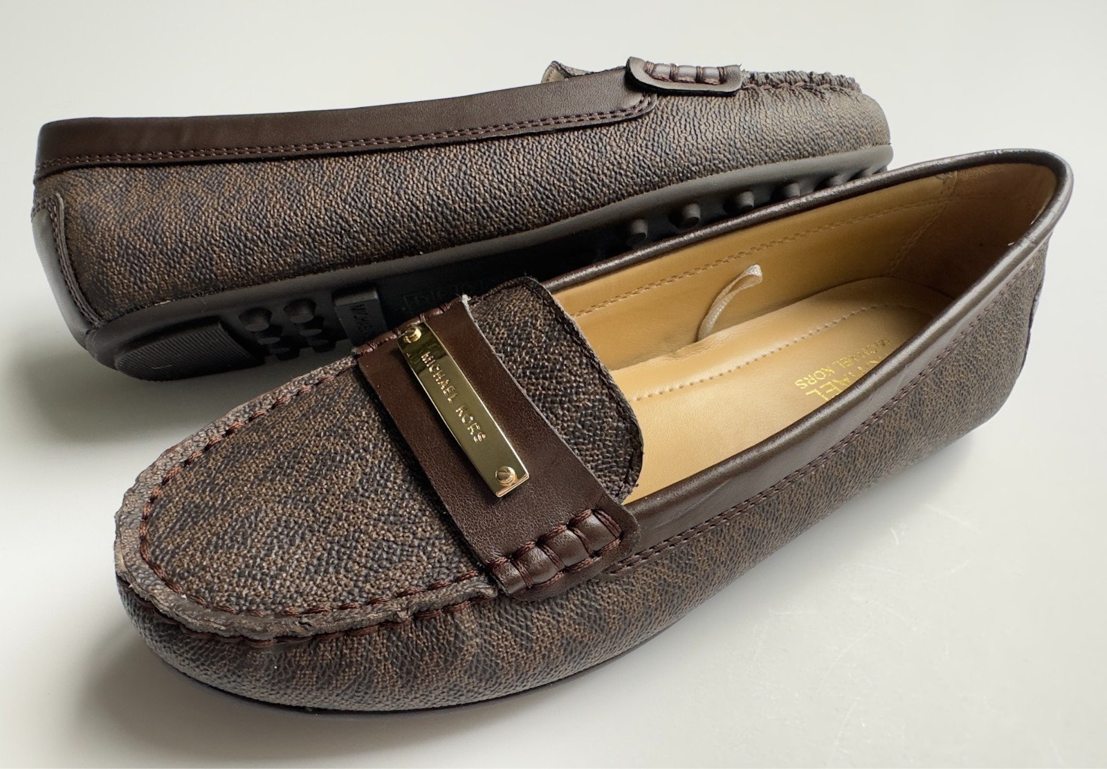 Michael Kors Everett Loafer Women’s Leather/Brown/Gold(MG19G) Various Size