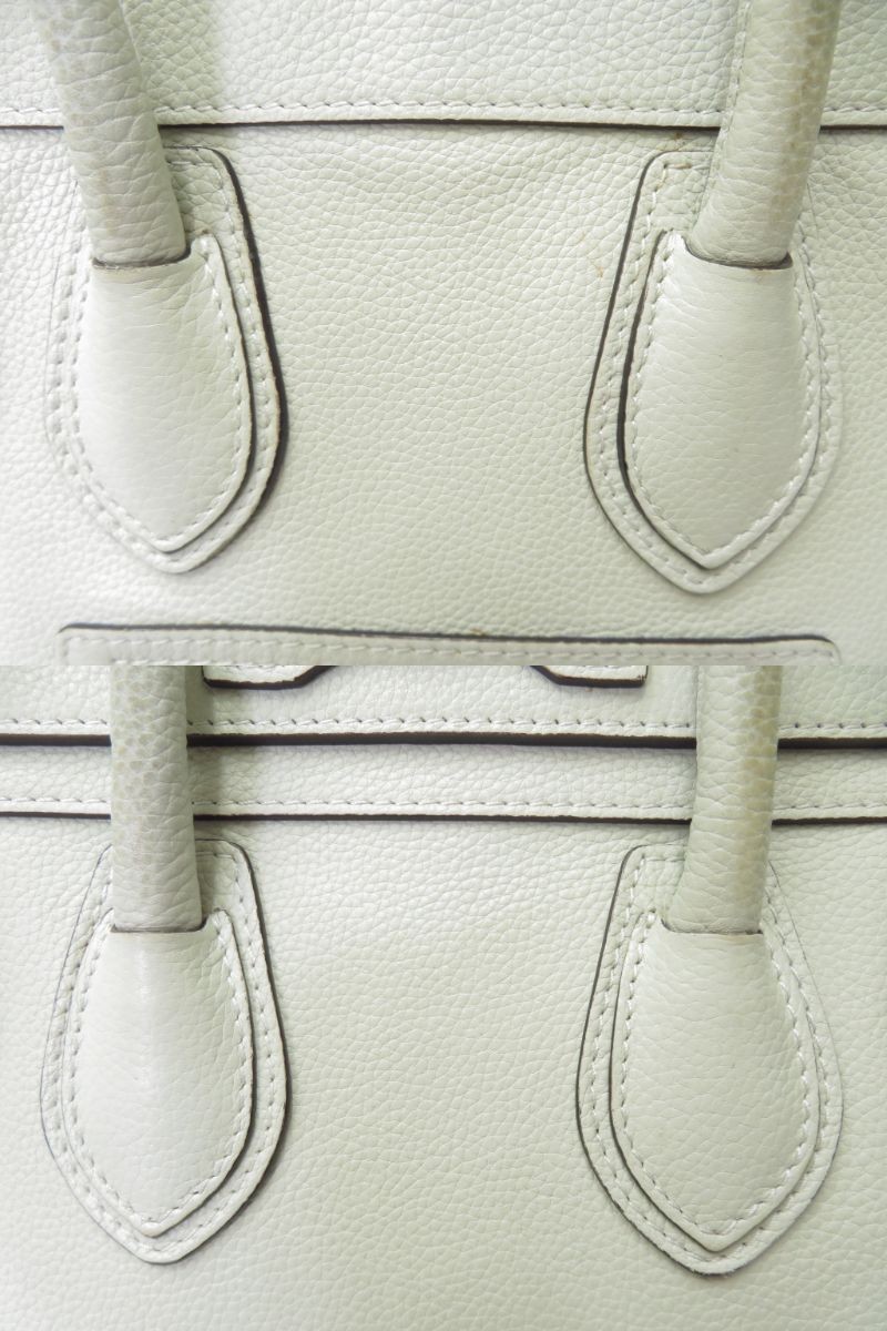 Authentic CELINE Luggage Micro Shopper Suede Leather Hand Bag I#52910