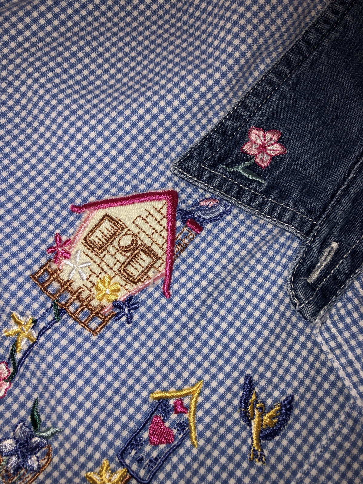 Bobbie Brooks Embroidery Cottage Gingham Shirt