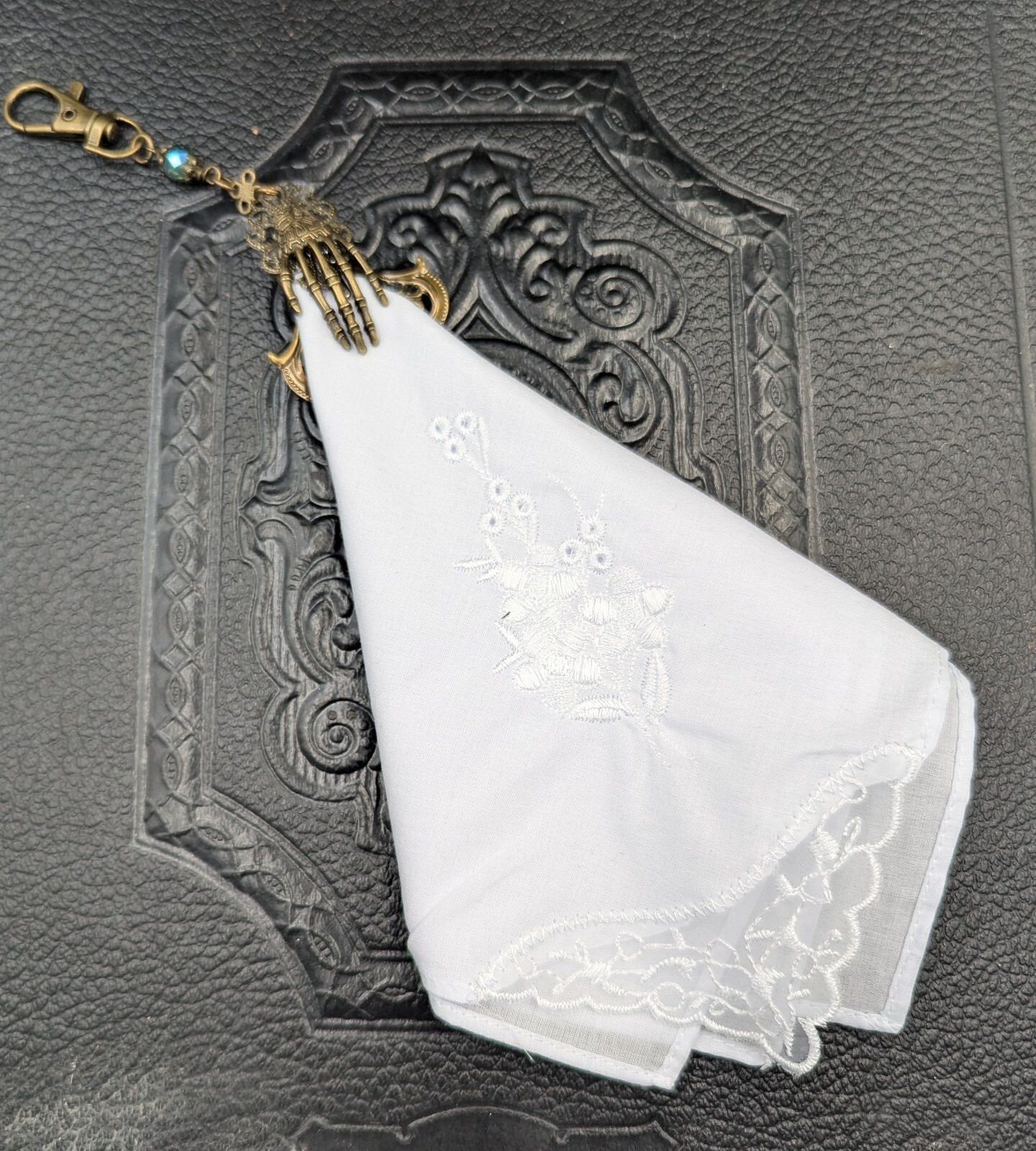 Skeleton Hand Handkerchief Clip Chatelaine Accessories With Or Without…