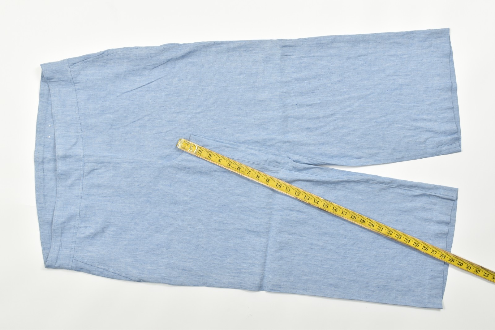 Chico’ s Women’s Pull On Linen Blend Straight Crop Pants Blue Size 3.5 (18)