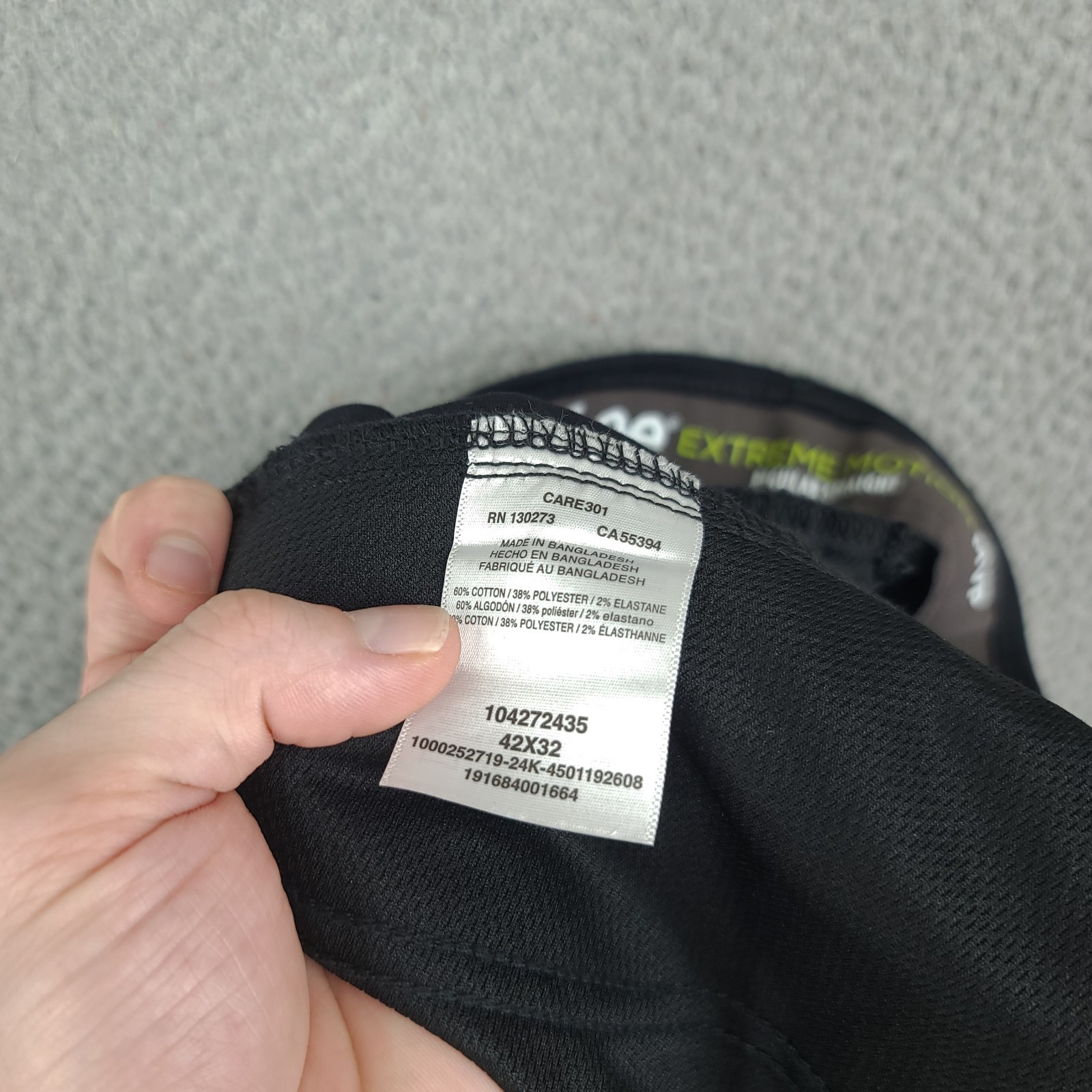 Lee Jeans Mens 42 X 32 Extreme Motion Mvp Regular Straight Black Stretch