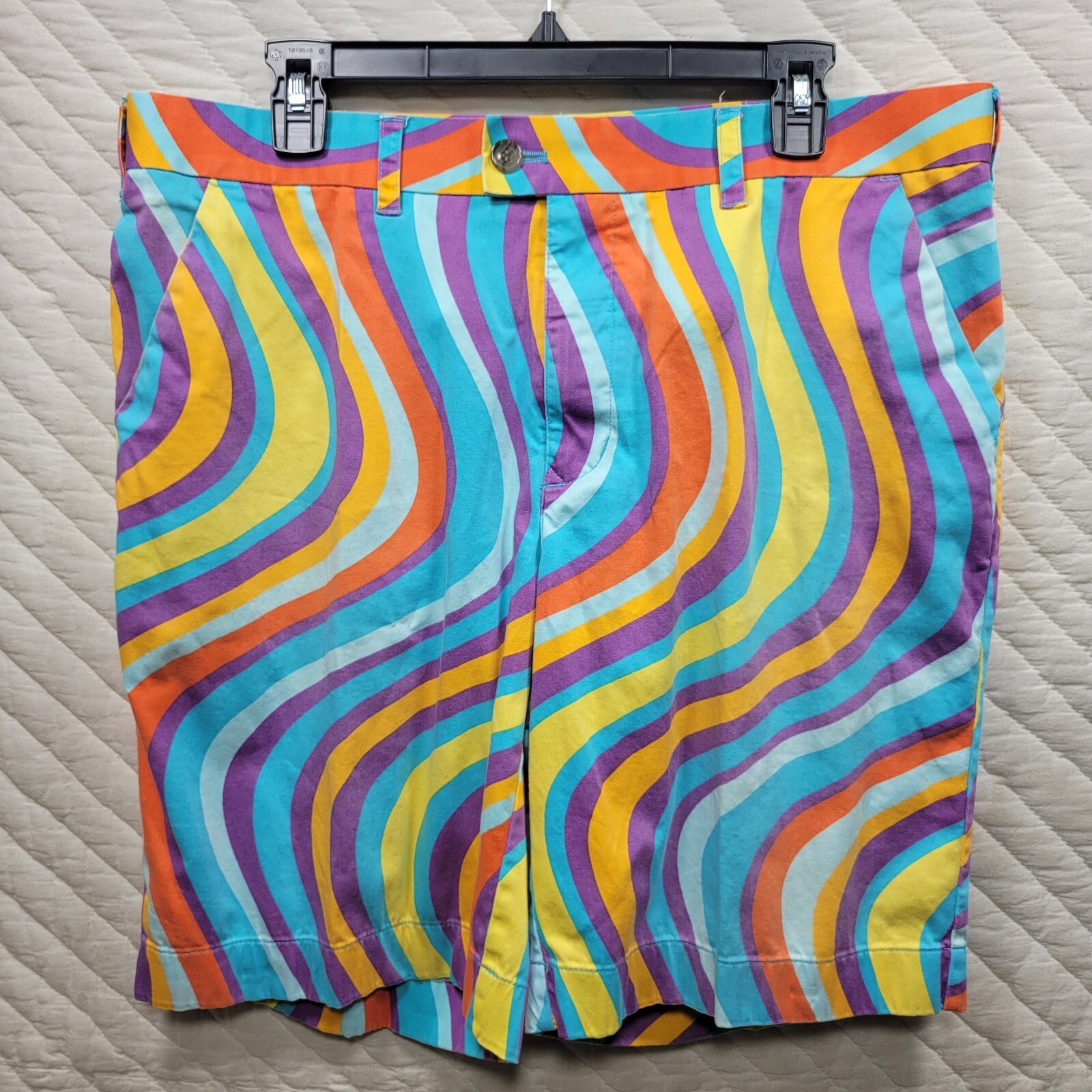 Loudmouth Golf Shorts Men’s 38 Colorful Groovy Psychadelic Swirl Pattern