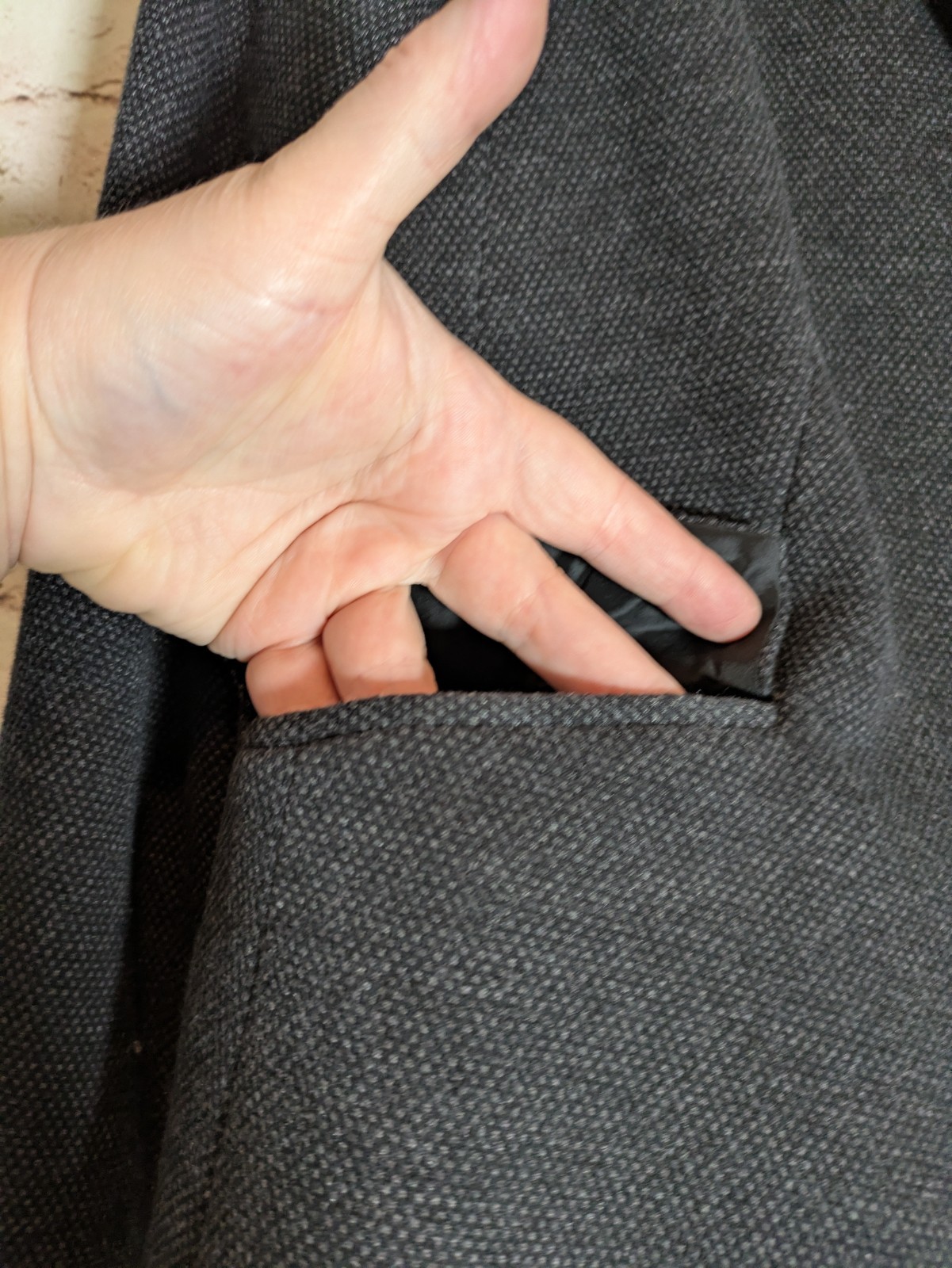 Talbots Tweed Blazer 10 In Charcoal Grey Two Button Heavyweight Office Career