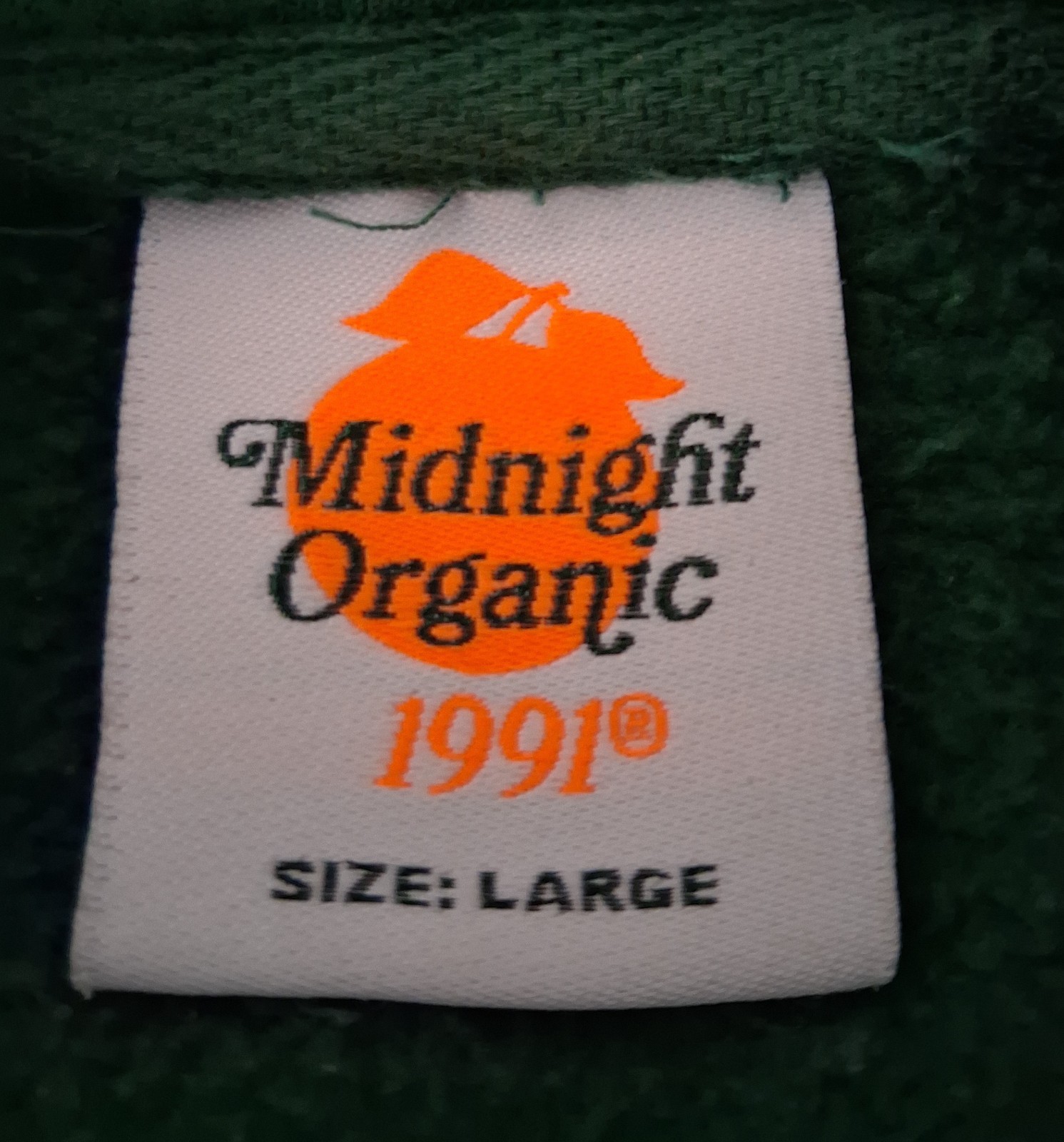 Midnight Organic Aye Aye Aye Pullover Fleece Hoodie Green Size Large