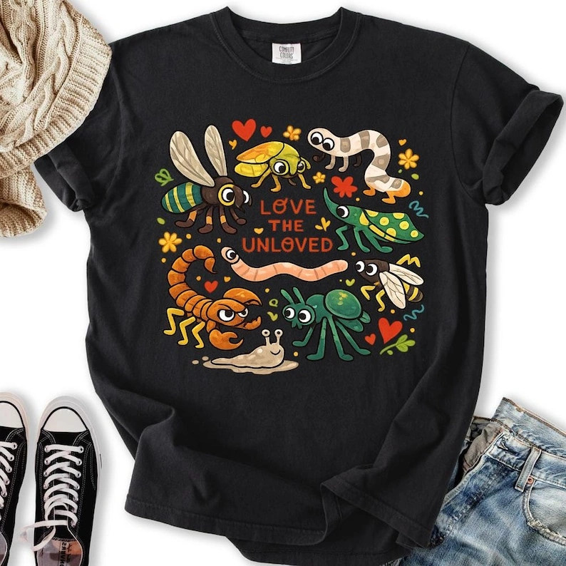 Love The Unloved Insects Shirt Worm Scorpion Animal Lover Tee