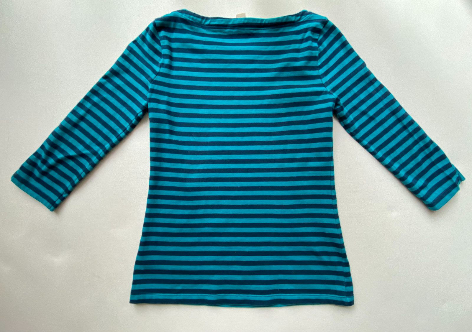 Banana Republic Blue-Green Striped Pullover Top 3/4 Sleeve Women’s XS RN 54023