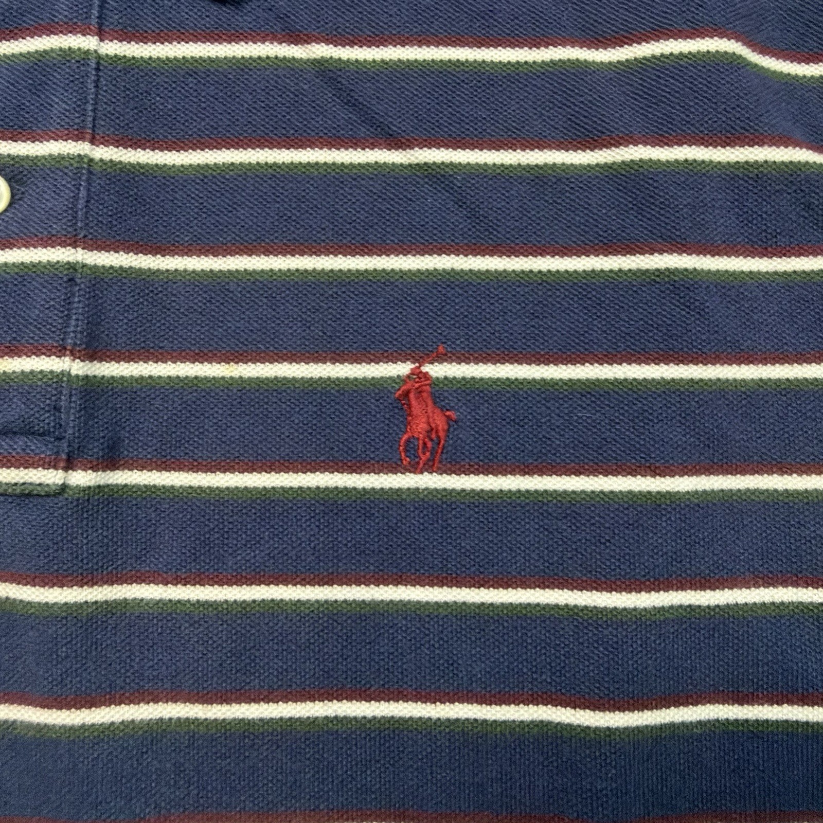 Ralph Lauren Polo Classic Blue White Stripe Pullover Shirt Size Medium