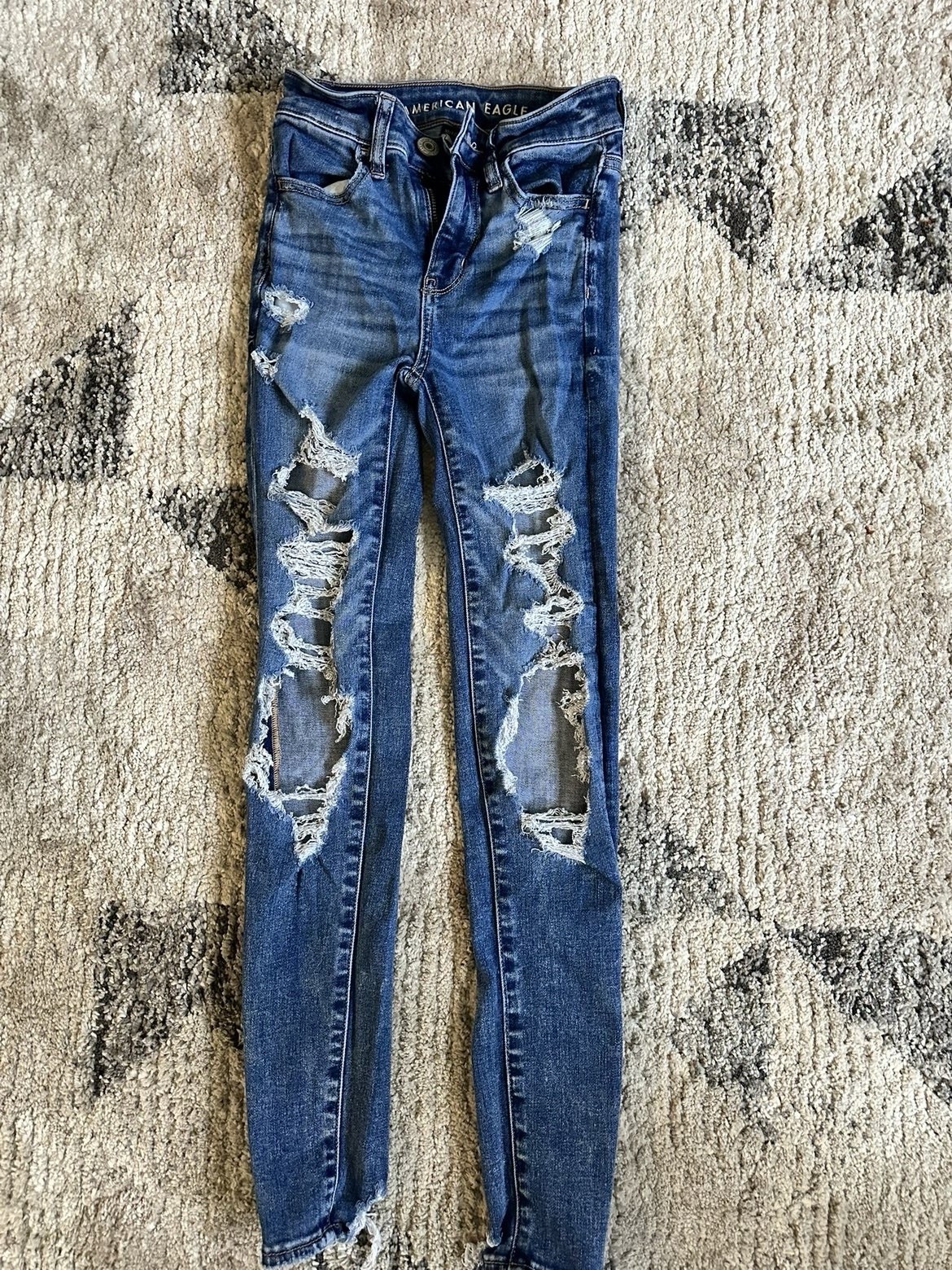 American Eagle Outfitters Next Level Stretch Skinny Jeans 000 Blue Gray bundle