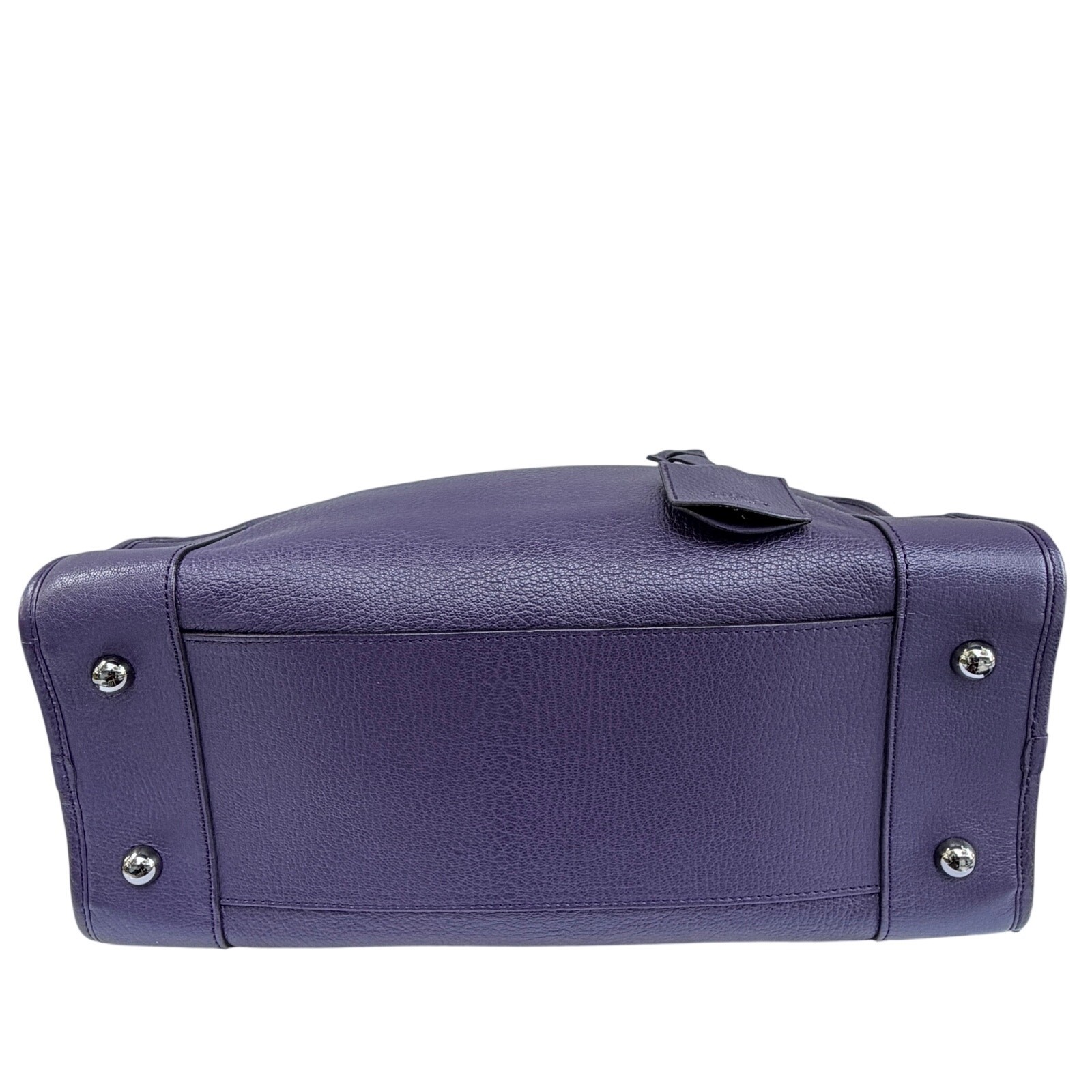 Loewe Amazona 36 Purple Leather Top Handle Bag Silver Hardware COA Dustbag Keys