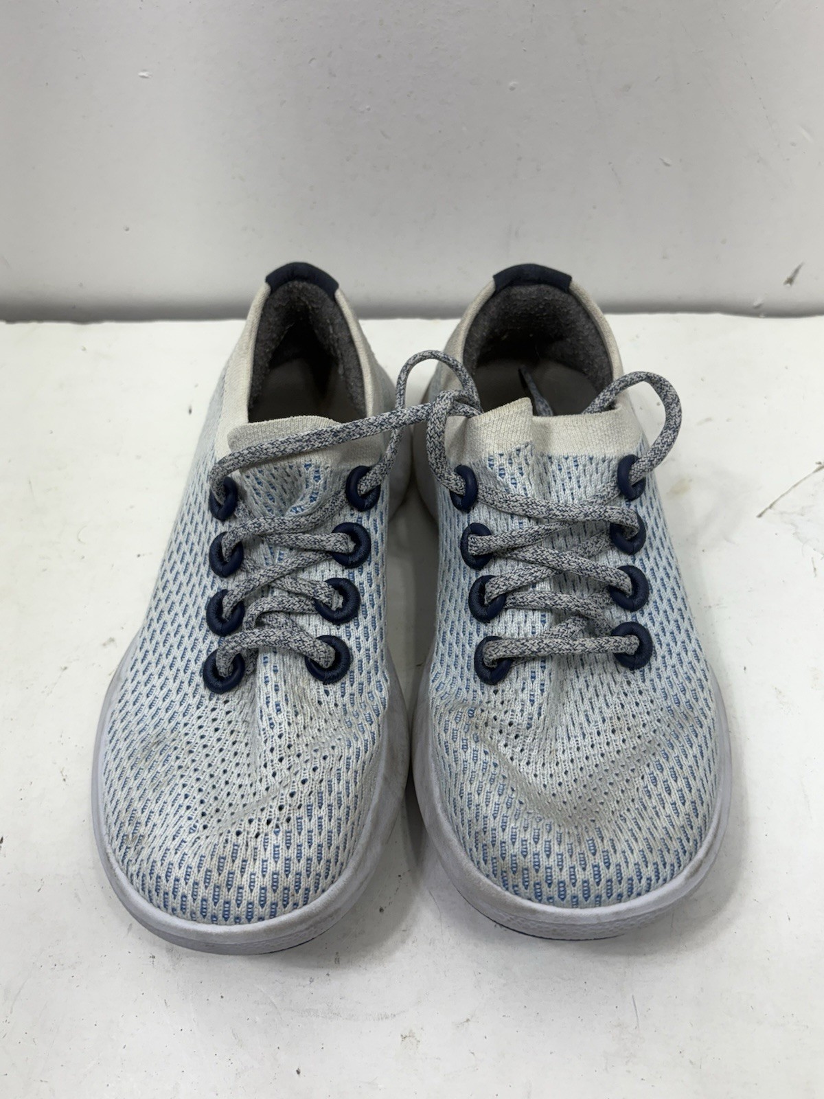 Allbirds TD Tree Dasher Womens Size 8 White Running Shoes Athletic Lace Blue