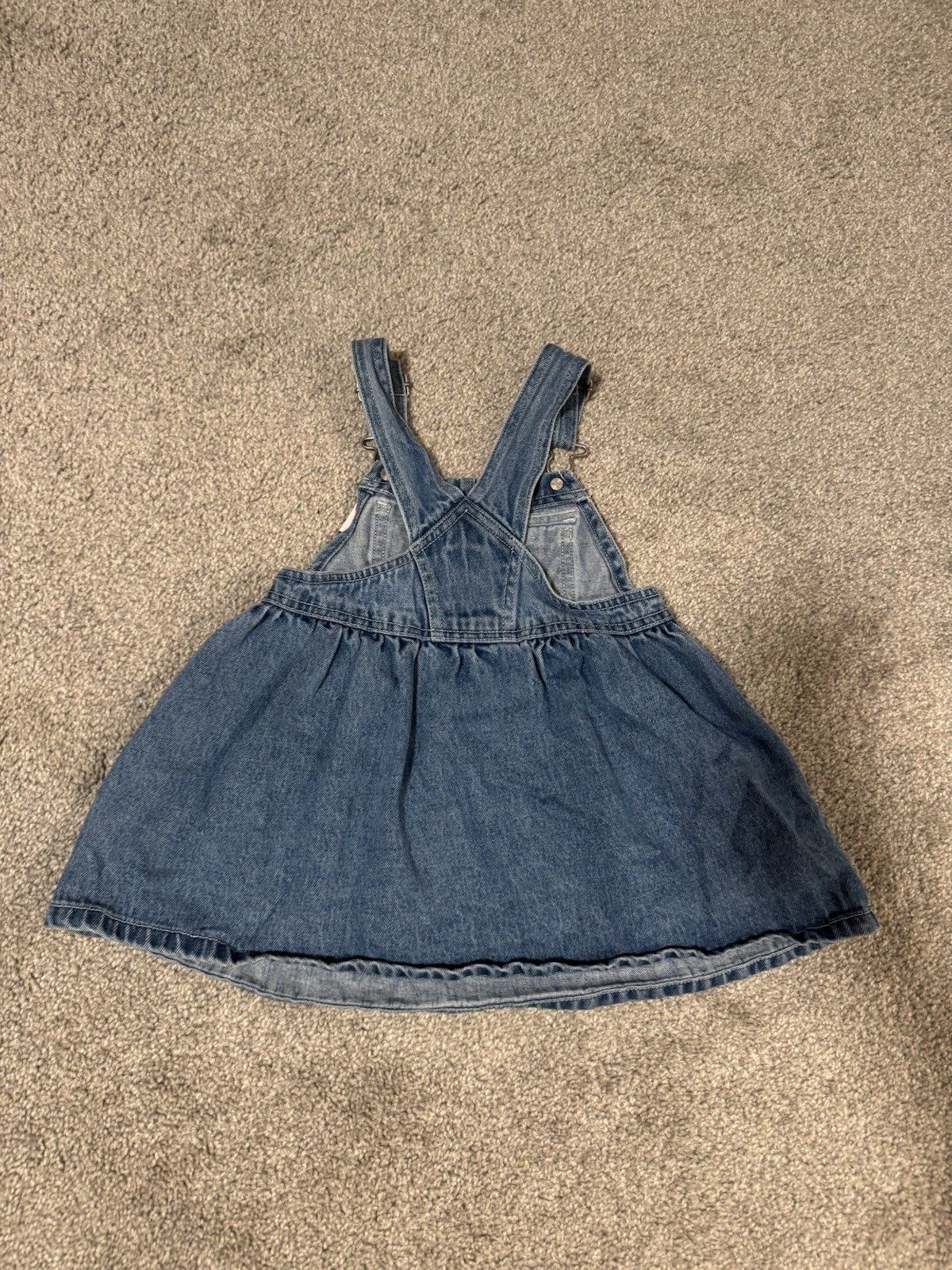 Arizona Jeans Company Blue Denim Overall Dress 18M Adjustable Straps Button