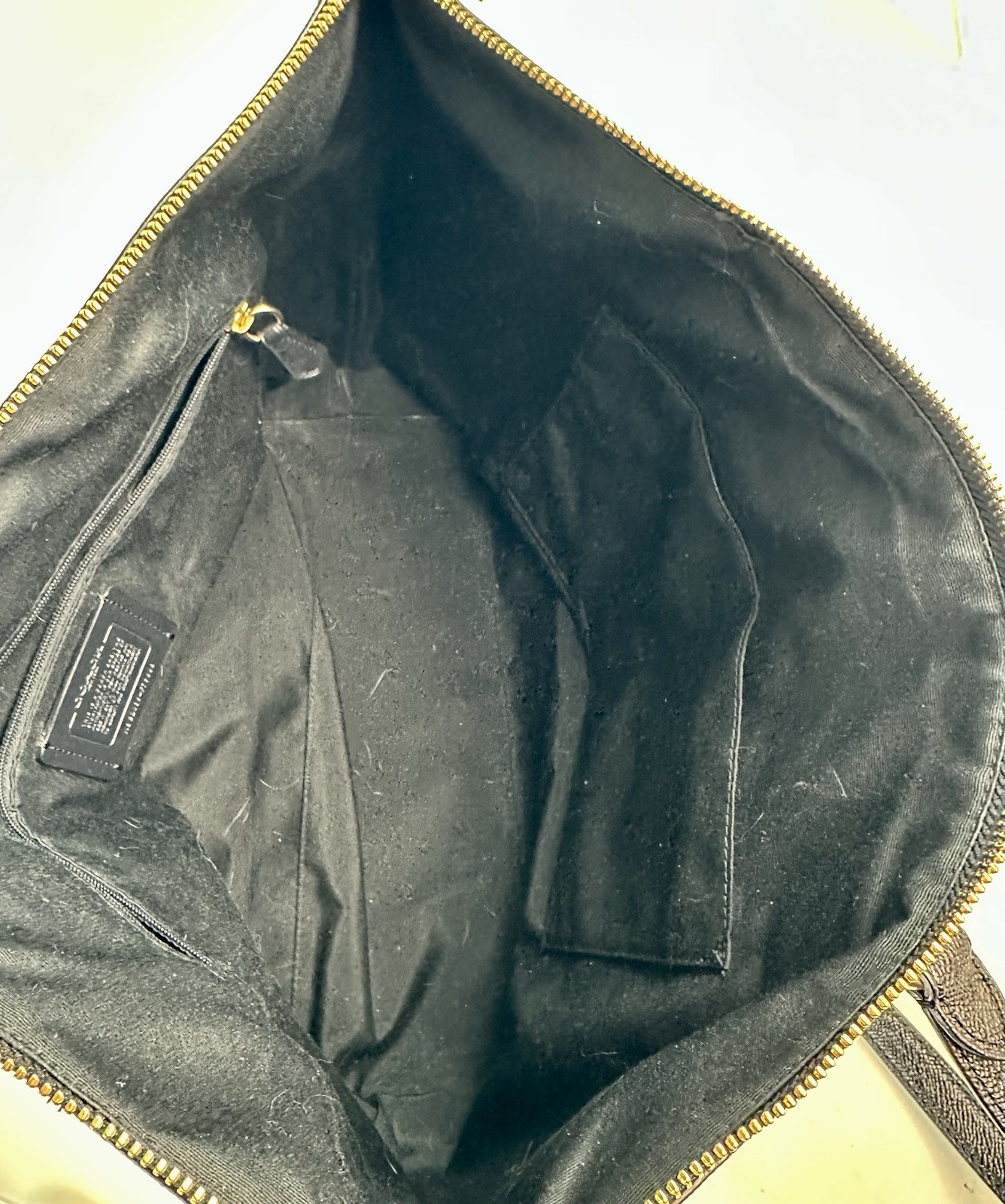 COACH Gallery Tote Shoulder Bag Black Crossgrain Leather w/ Gold Hardware F79608