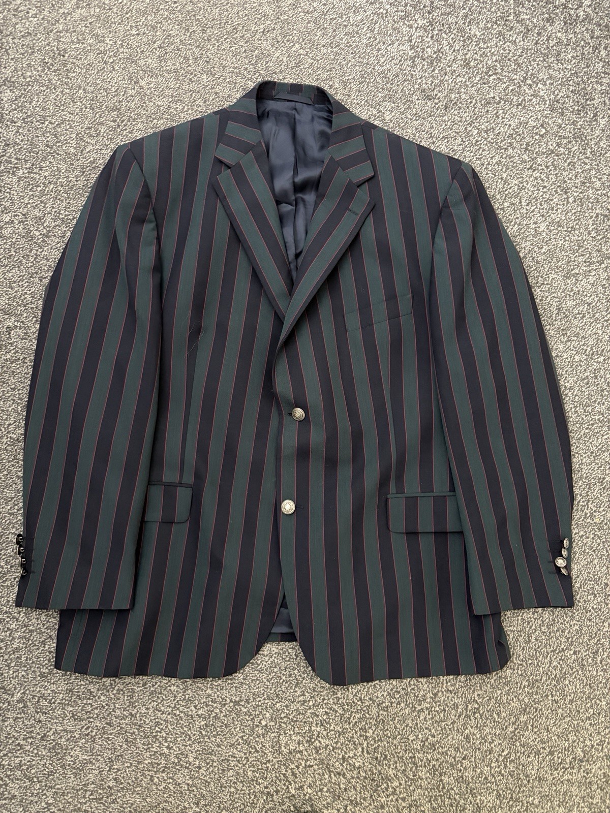 Gurteen Men’s Boating Blazer Jacket Mod Regatta Cruise Striped Blue Green