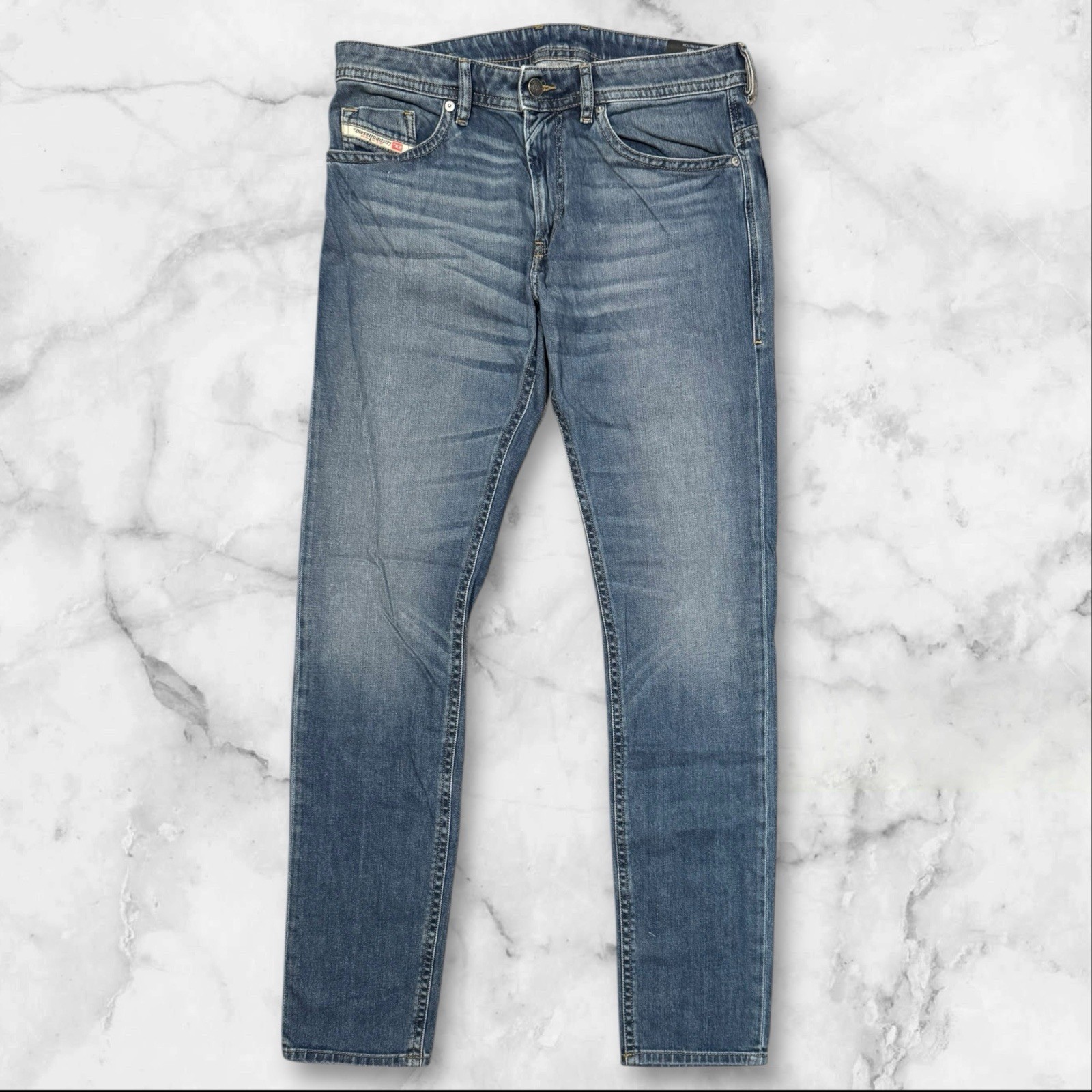 Mens Denim Blue Diesel Industry Thommer Slim Fit Jeans – Size 32L (W32 L34) R228